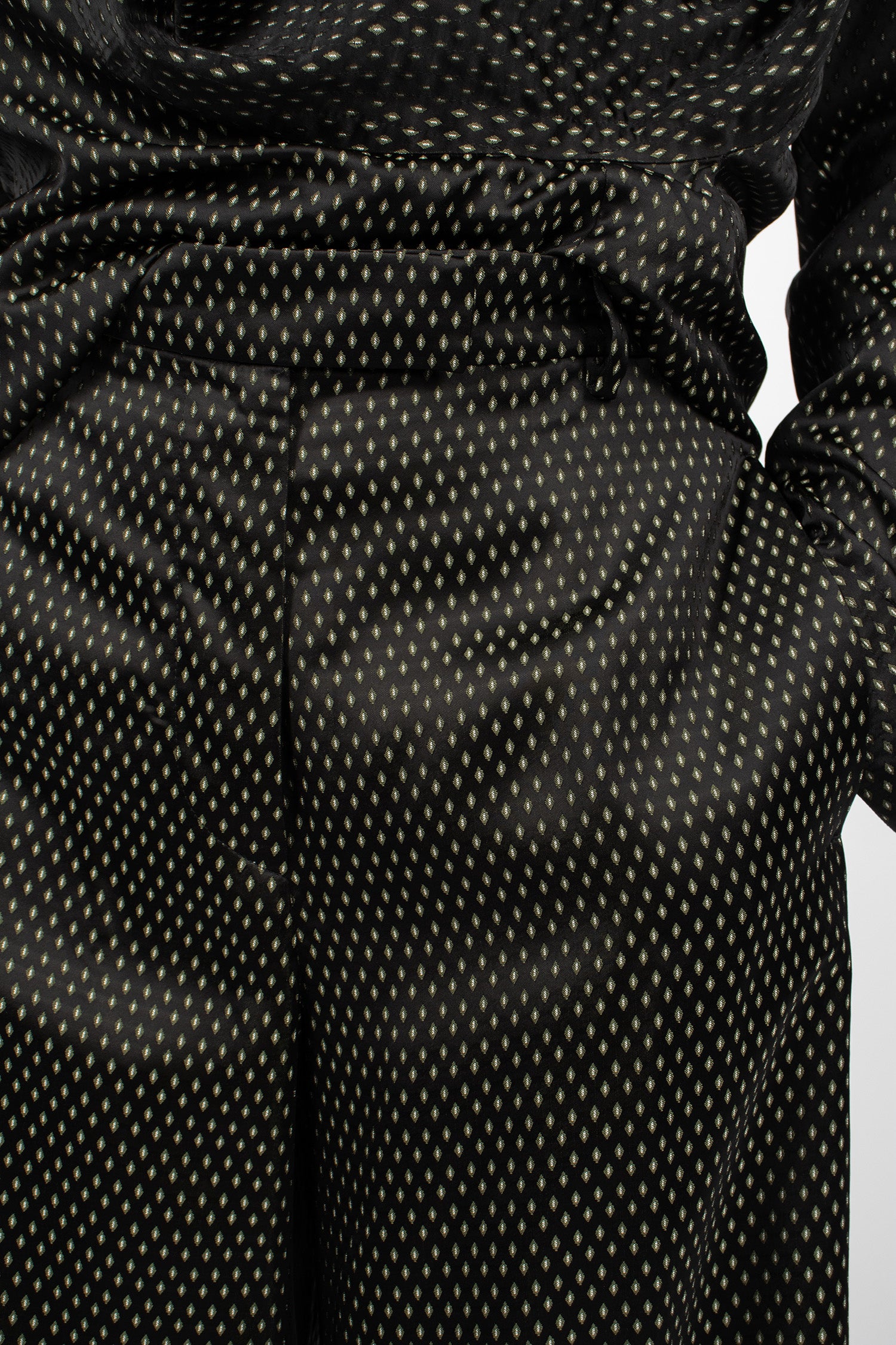 Jacquard Wide Leg Pants Black