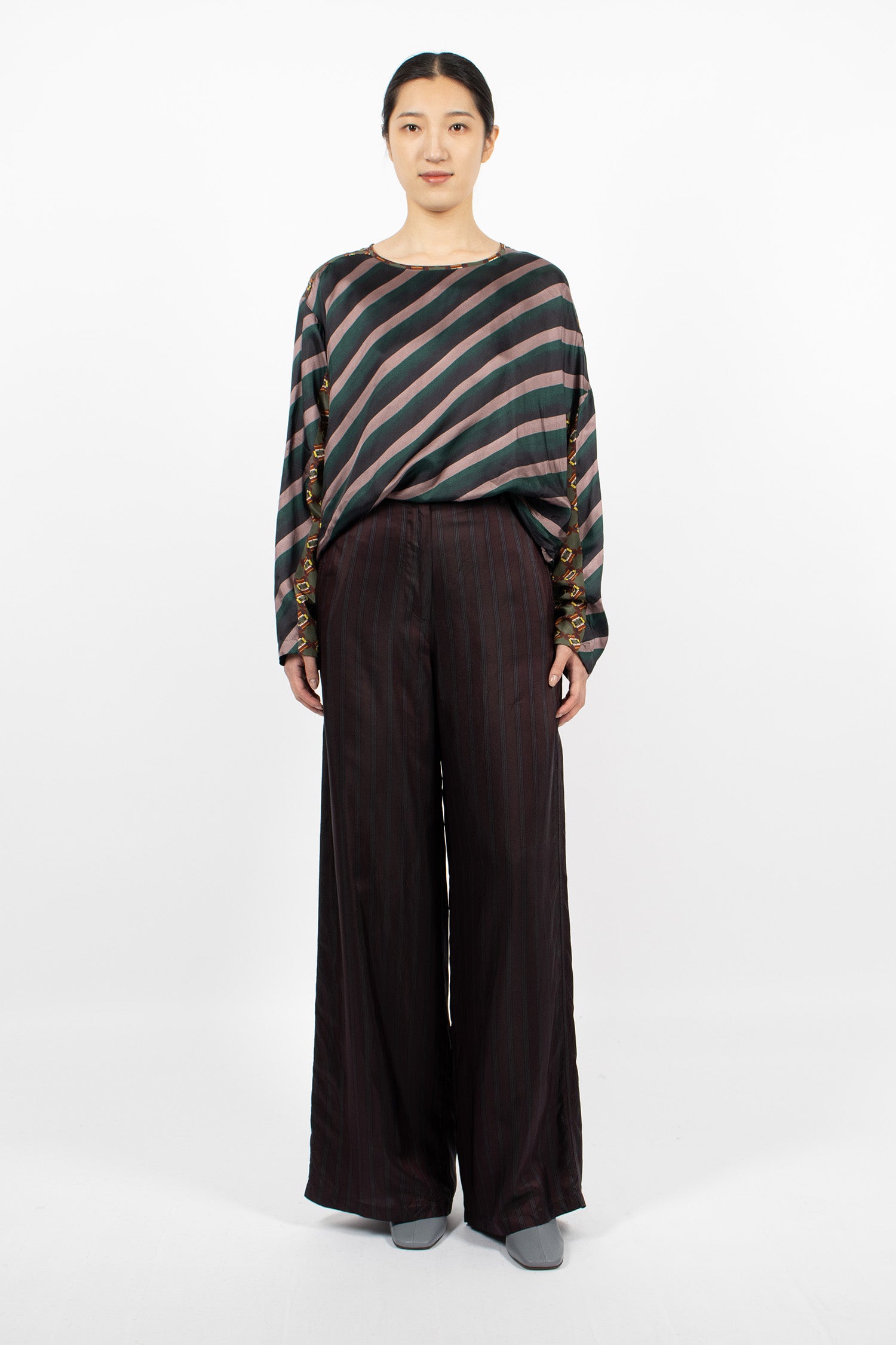 Wide Leg Pants Burgundy