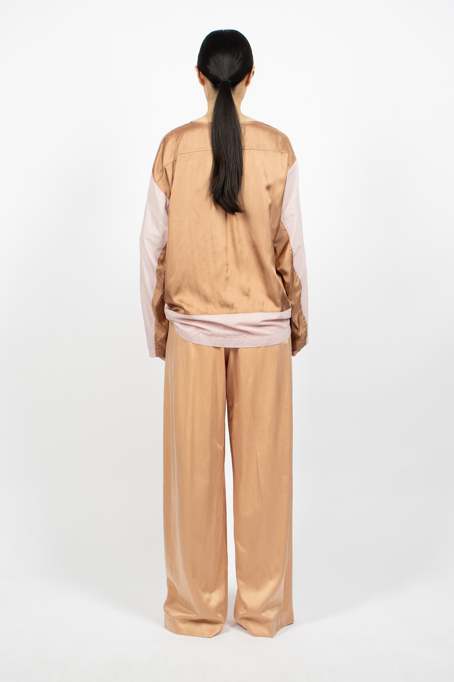 Elasticated Twill Pants Peach