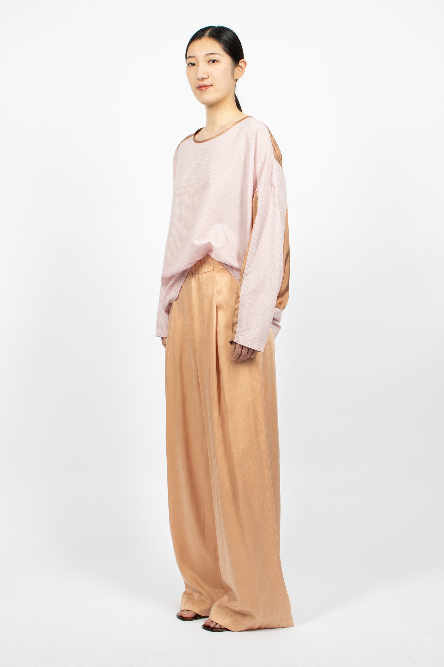 Elasticated Twill Pants Peach