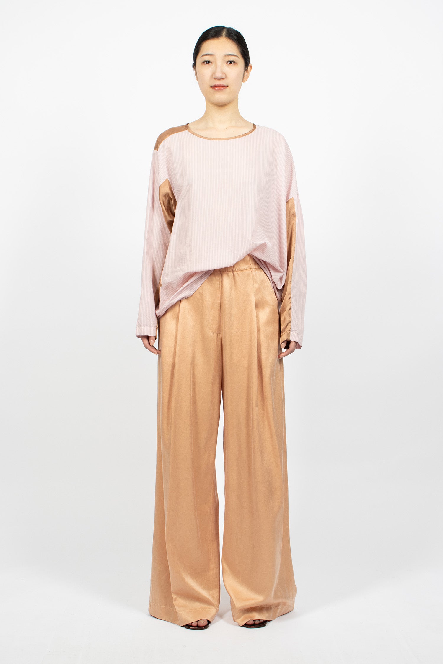 Elasticated Twill Pants Peach