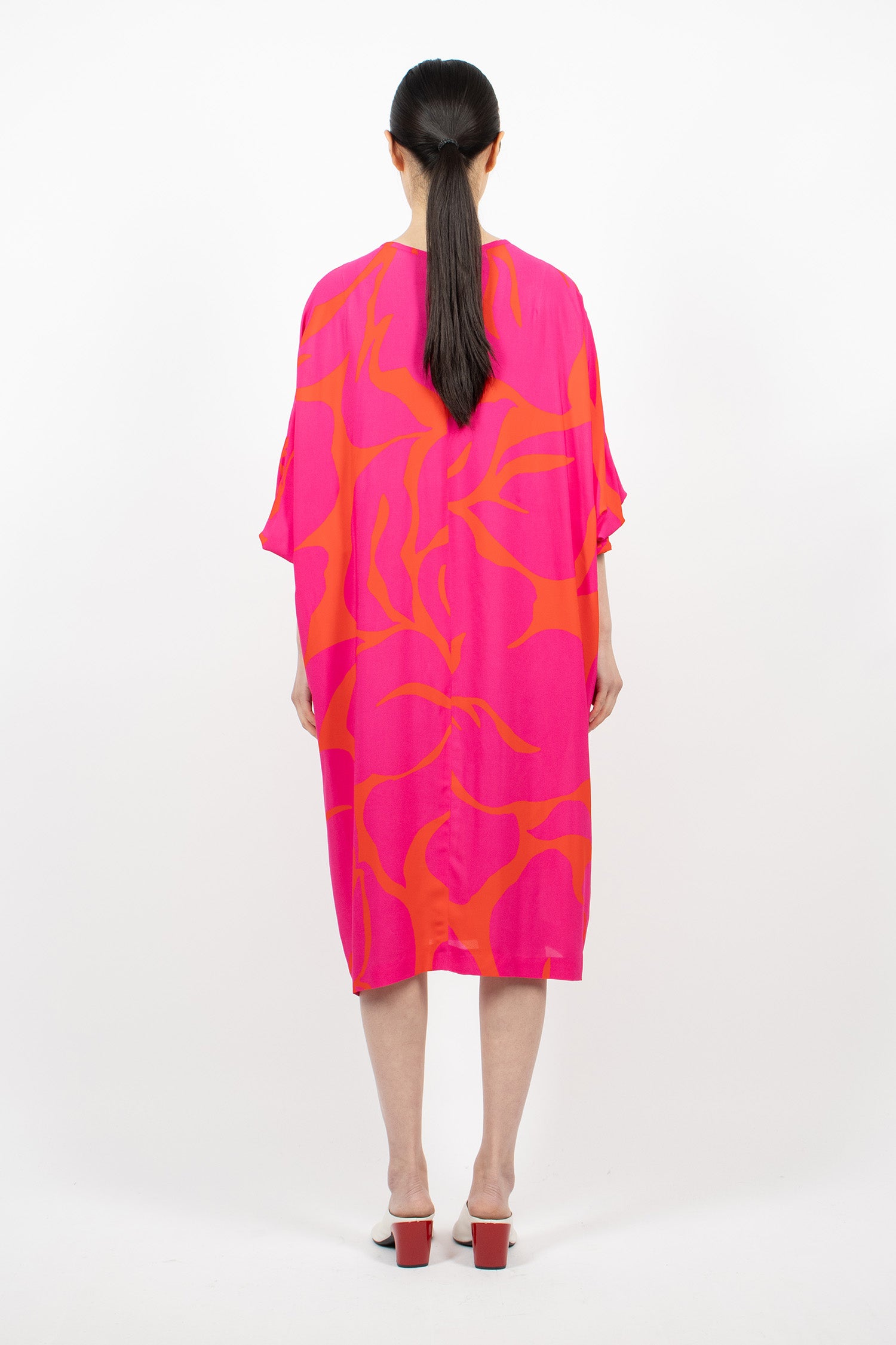 Long Sleeve Midi Dress Fuchsia