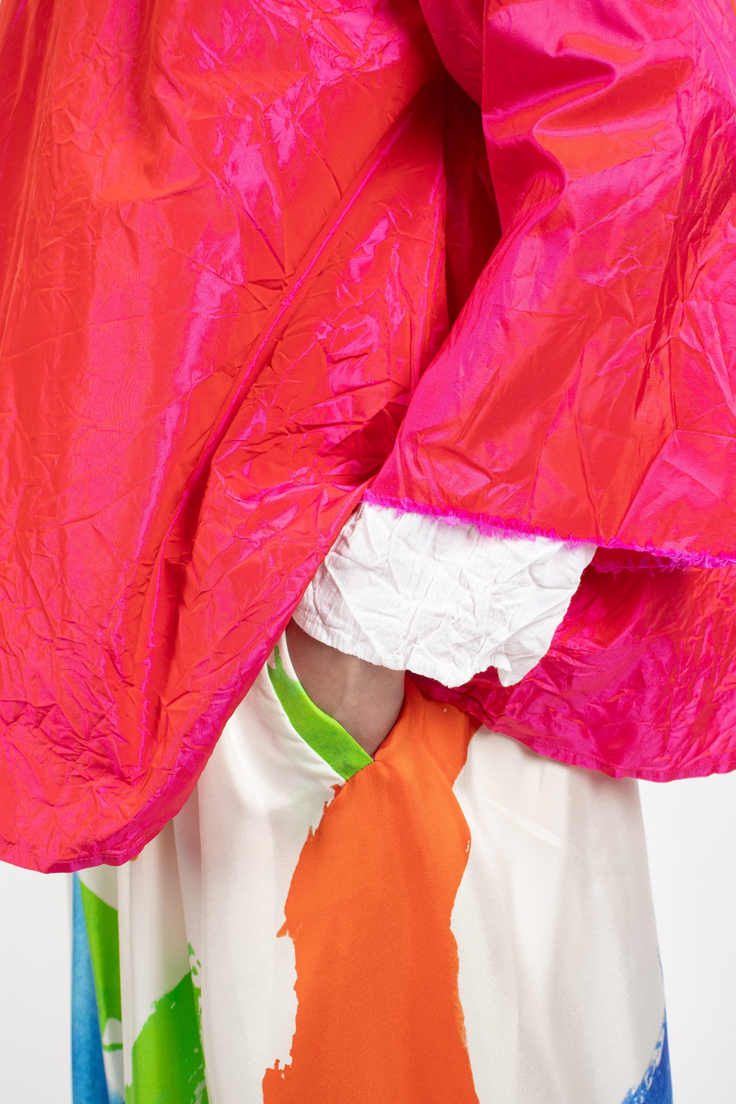 Washed Silk Jacket Fuchsia Red