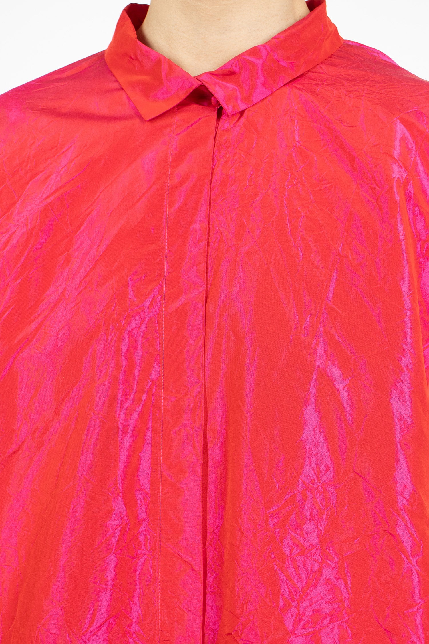 Washed Silk Jacket Fuchsia Red