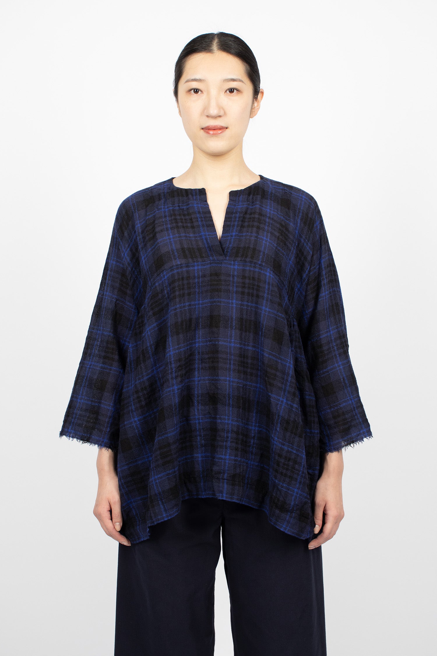 Washed Painter Shirt Blue Black/China Blue Tartan