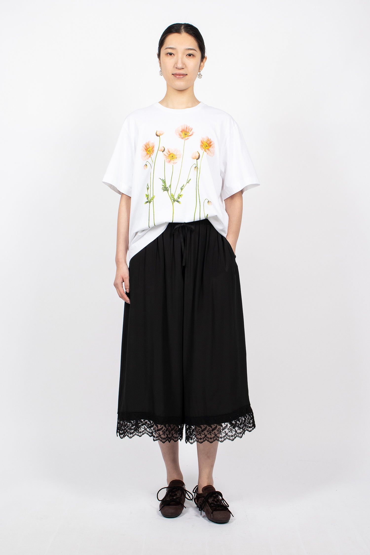 Poppy Field Print T-Shirt White