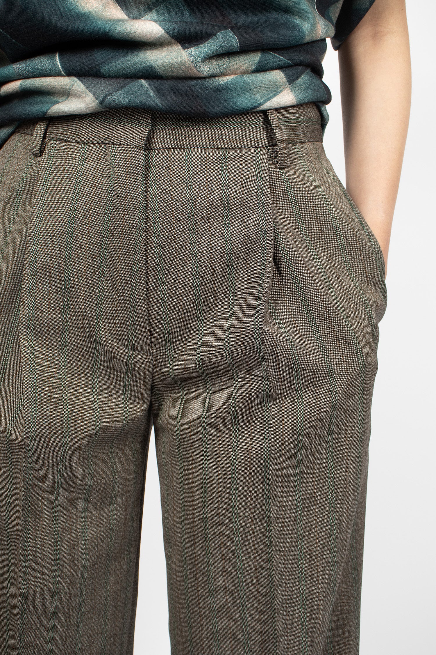 Tailored Wool Pants Grey Melange