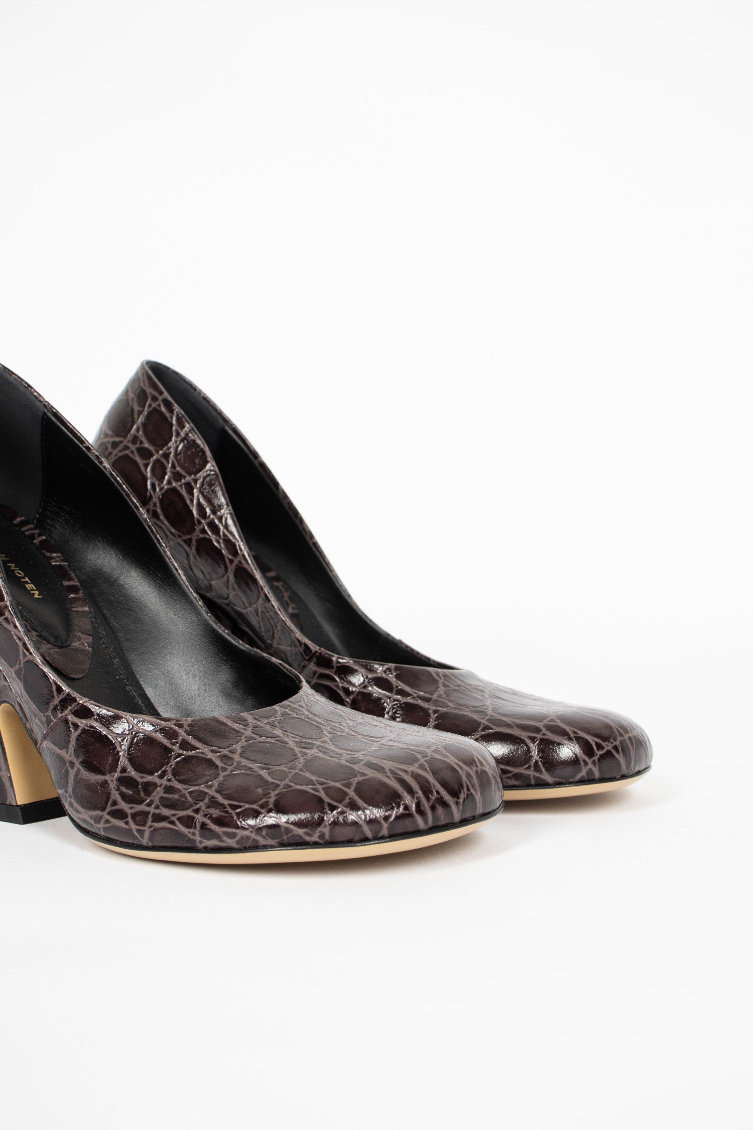 Embossed Leather Pumps Taupe