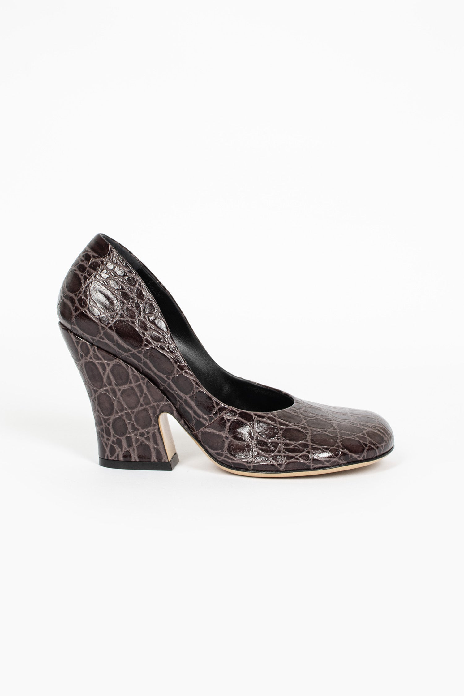 Embossed Leather Pumps Taupe