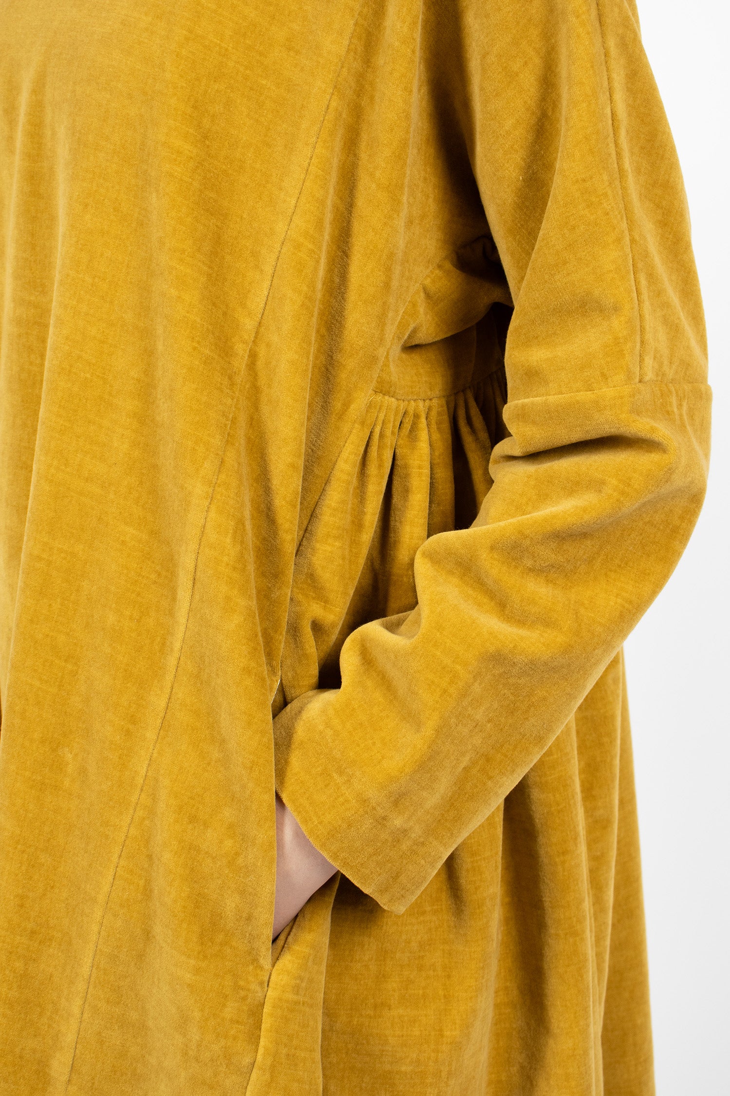 PYJ Rouch Velvet Dress Ocra