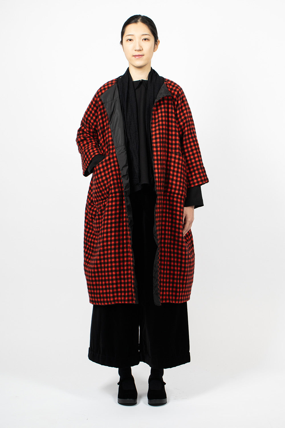 Quilted Reversible Coat Black/Red