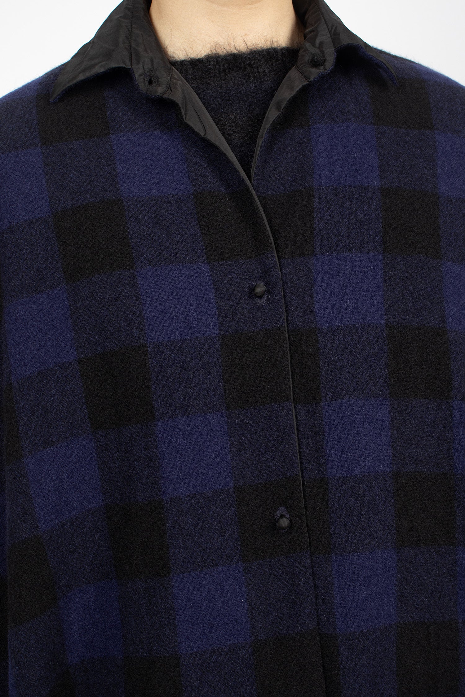 Reversible Cashmere Shirt Black/Stardust Blue