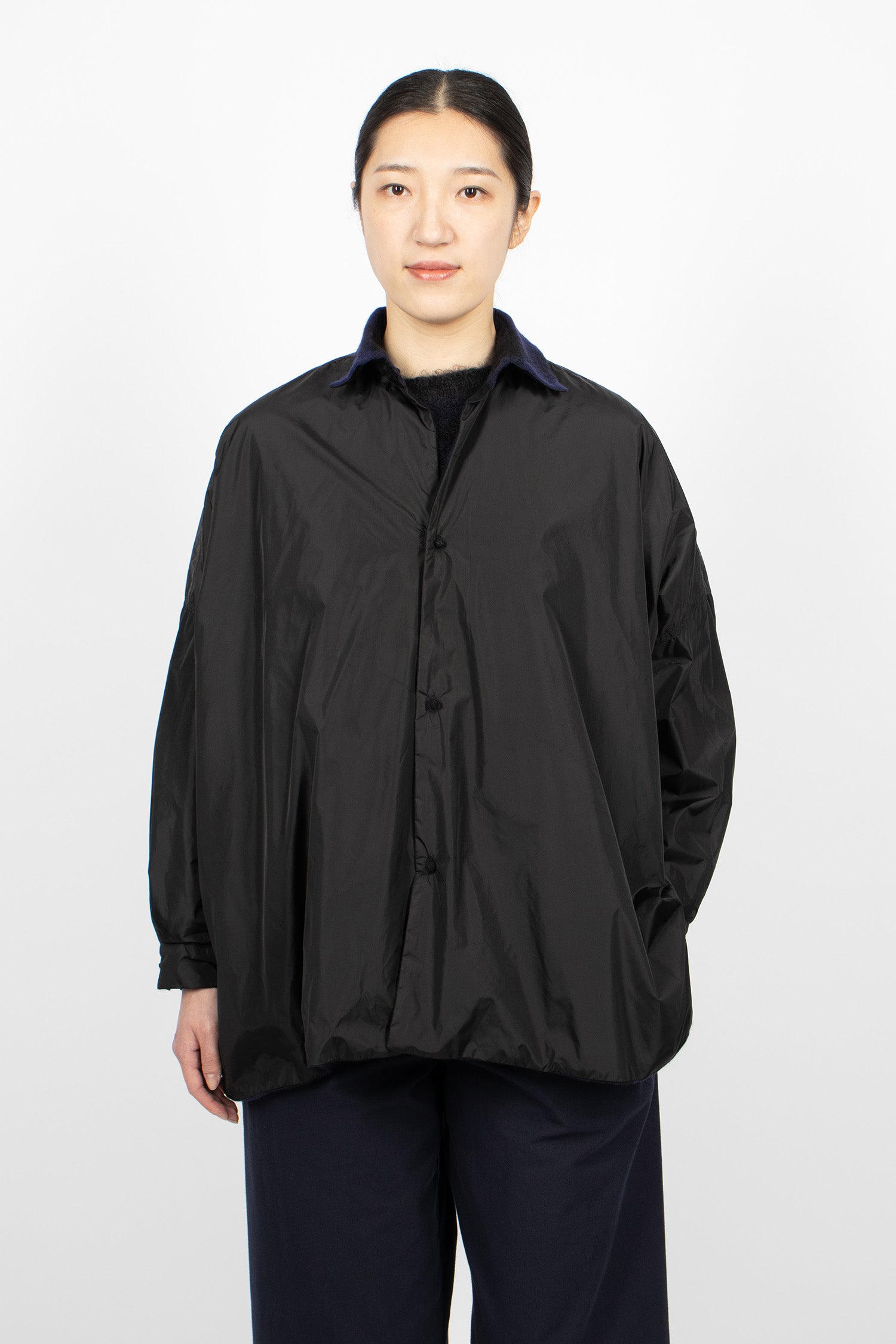 Reversible Cashmere Shirt Black/Stardust Blue