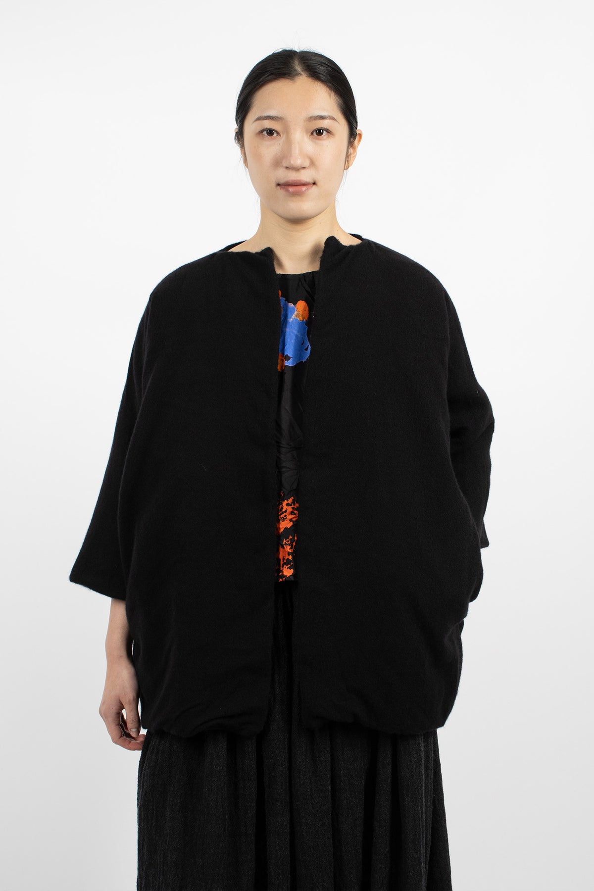 Washed Reversible Coat Black