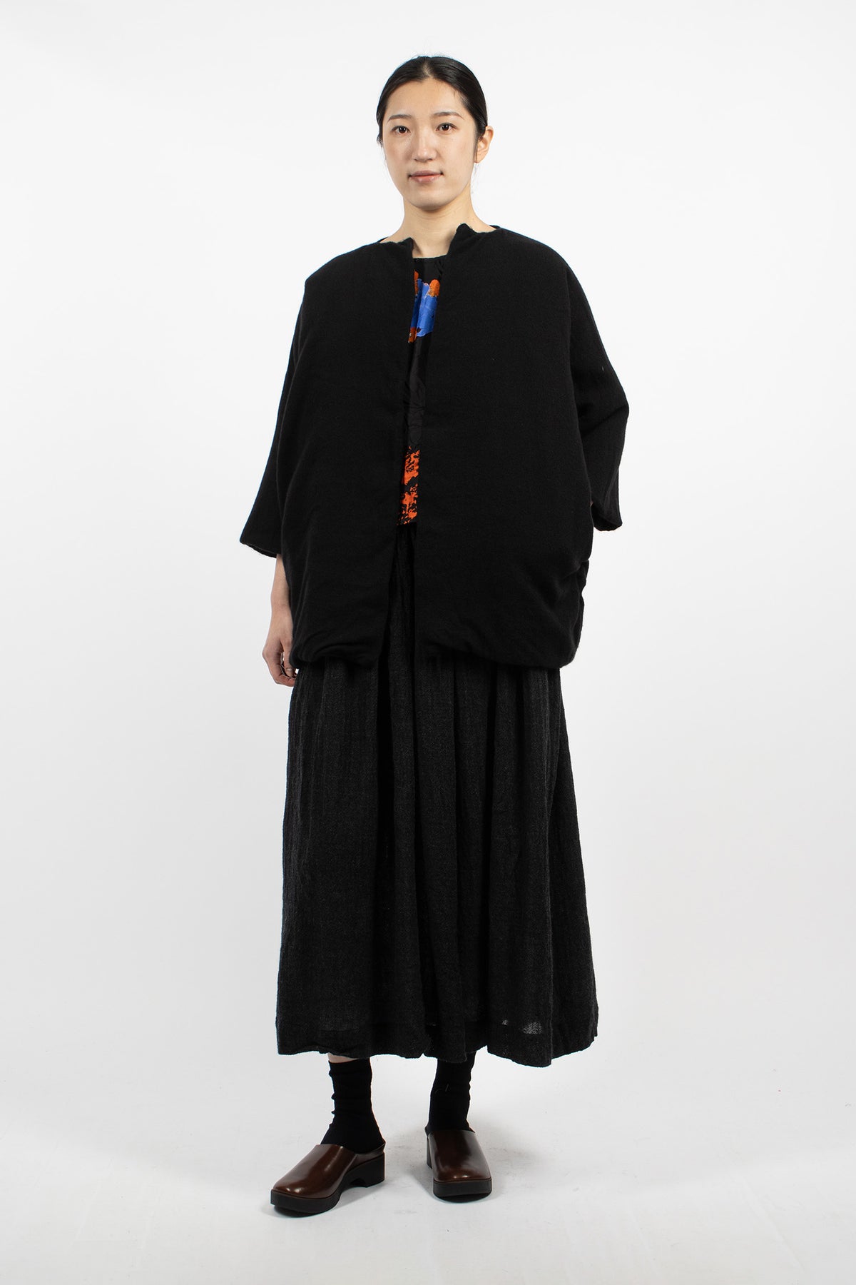 Washed Reversible Coat Black