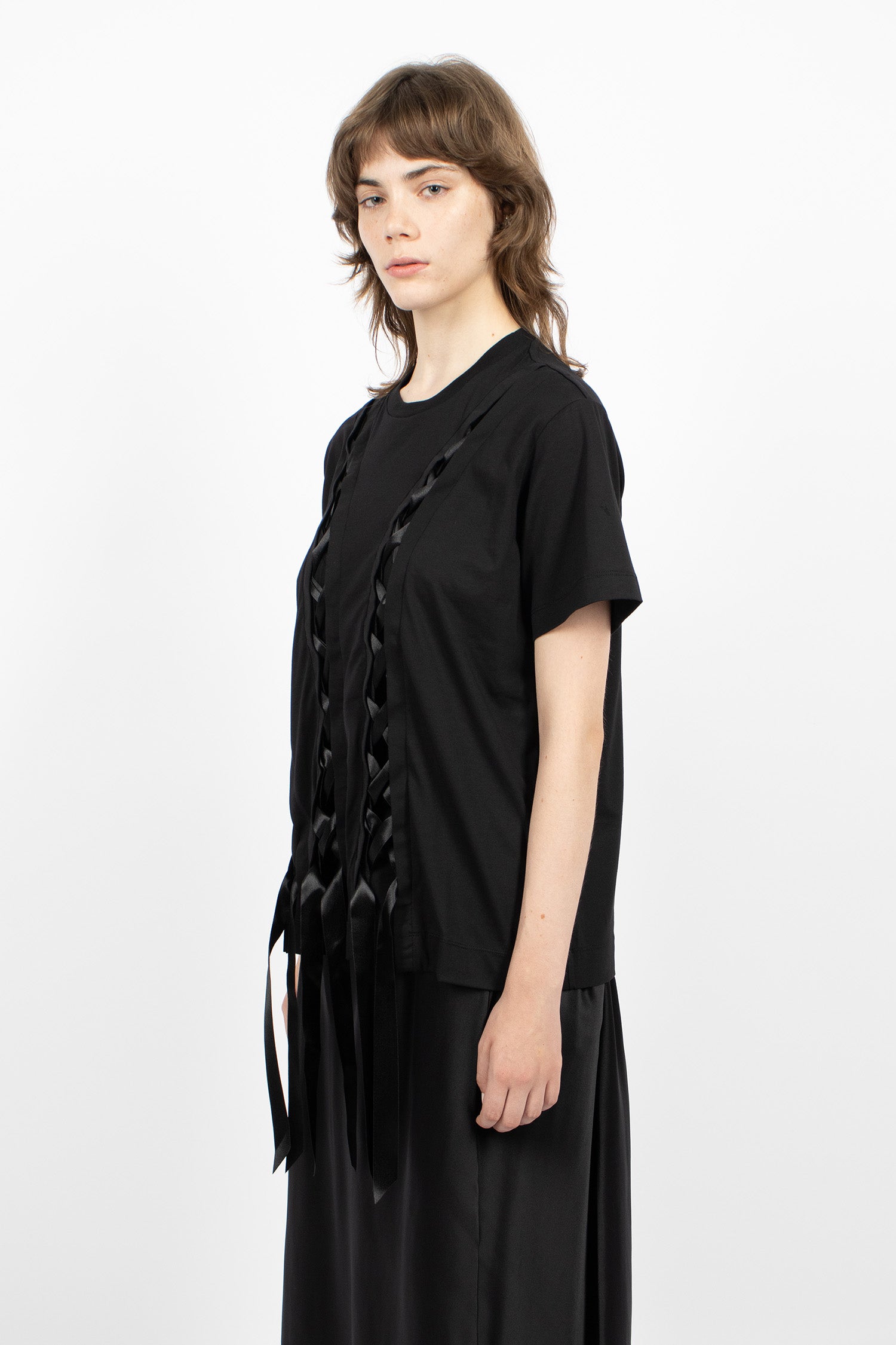 Unravelling Ribbon T-Shirt Black