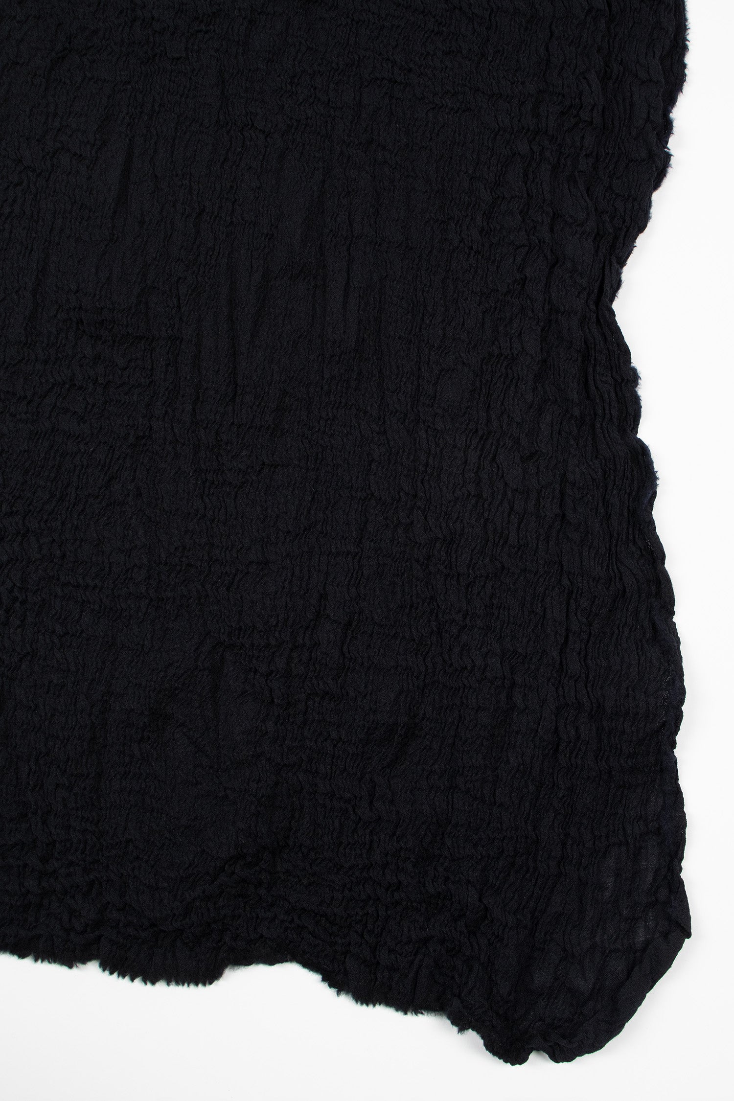 Washed Wool Shawl Black Navy Blue