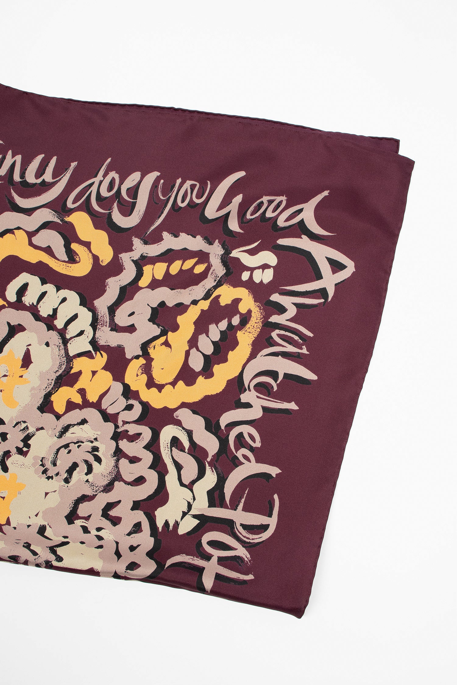 The Ghilie Silk Twill Scarf Proverb Print