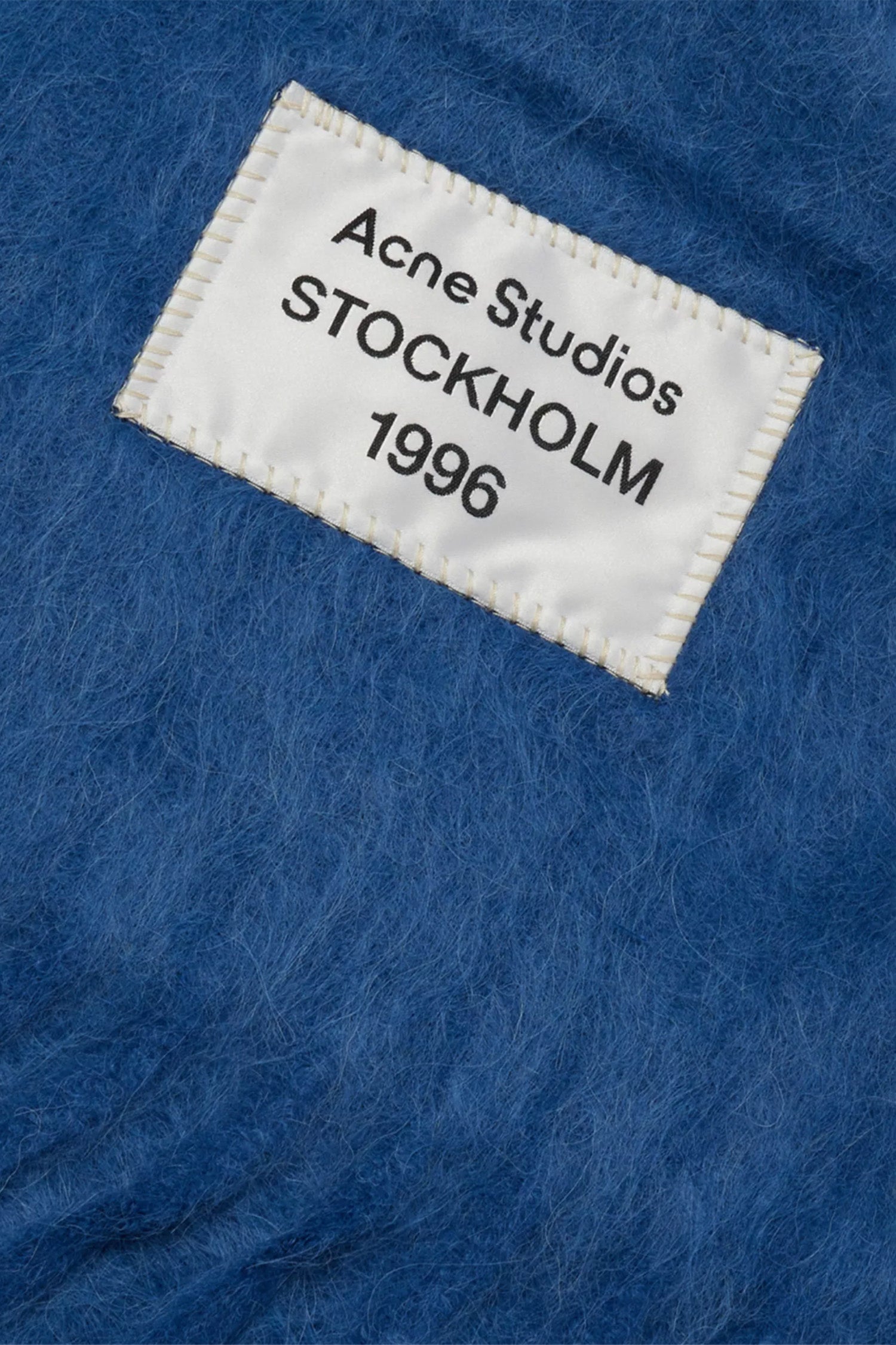 Fringe Alpaca Scarf Denim Blue