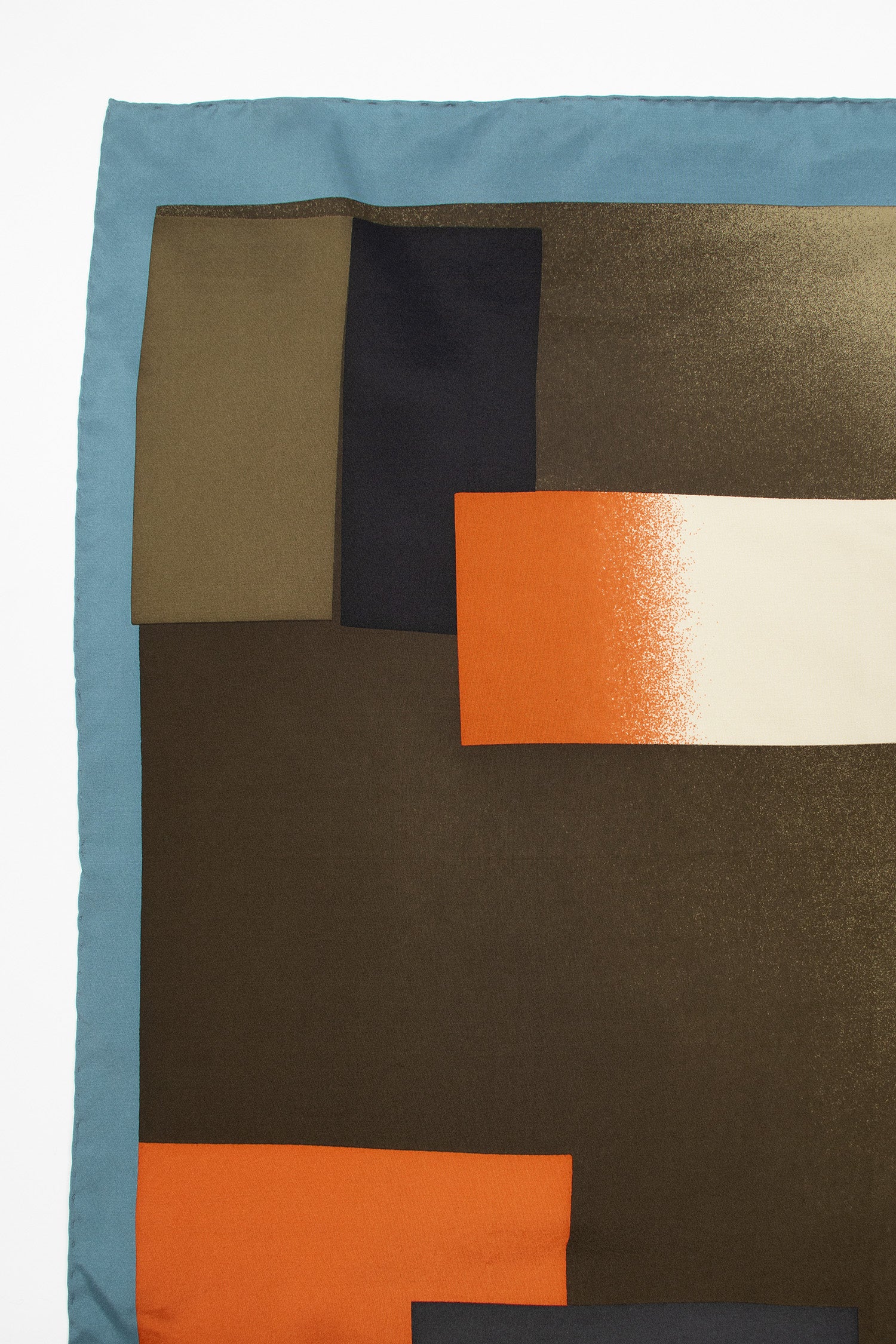 Collage Print Silk Scarf Multi/Mid Blue