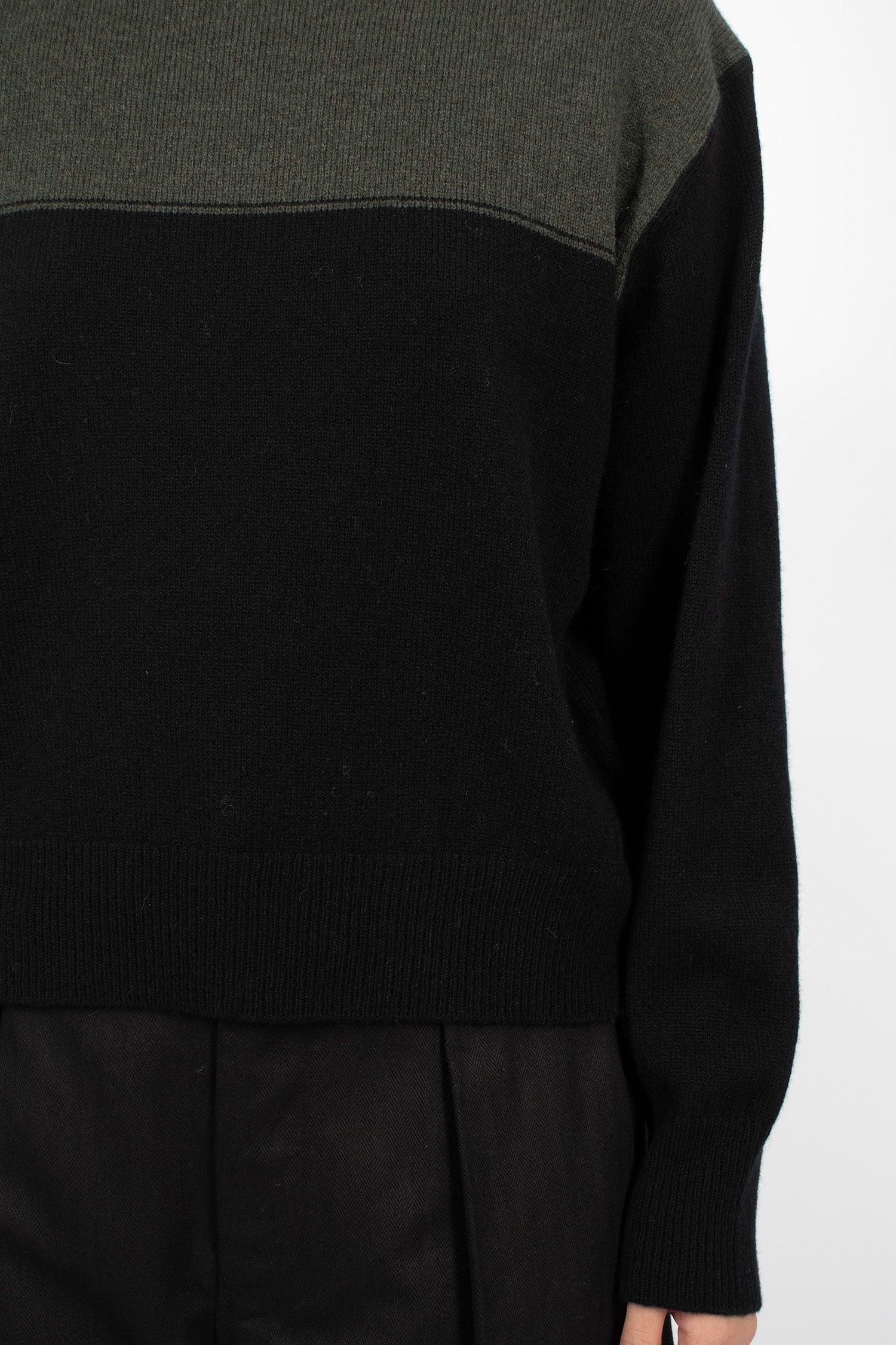 Colour Block Jumper Seaweed/Black