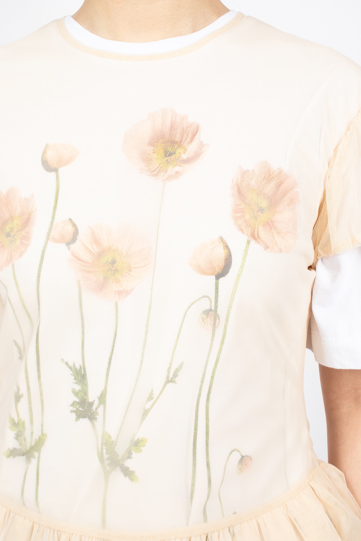 Sheer Ballet Peplum Top Nude