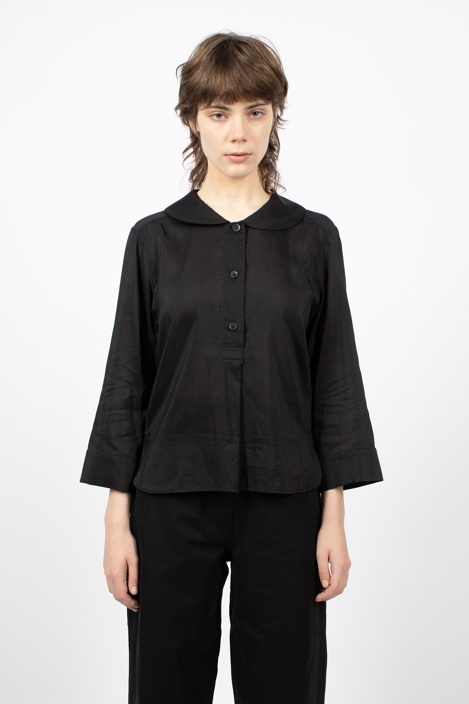 Petal Collar Shirt Black