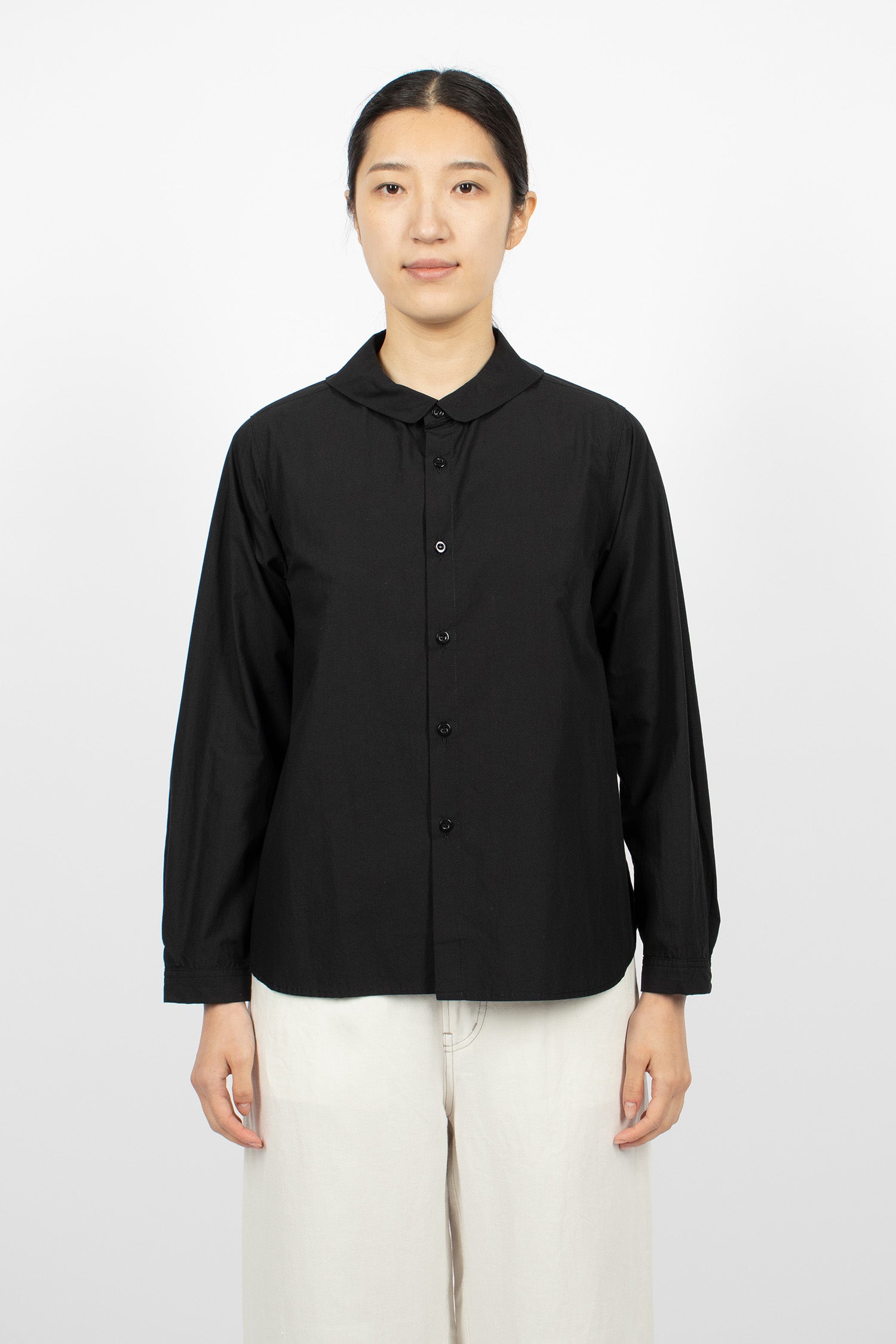 Round Collar Blouse Black