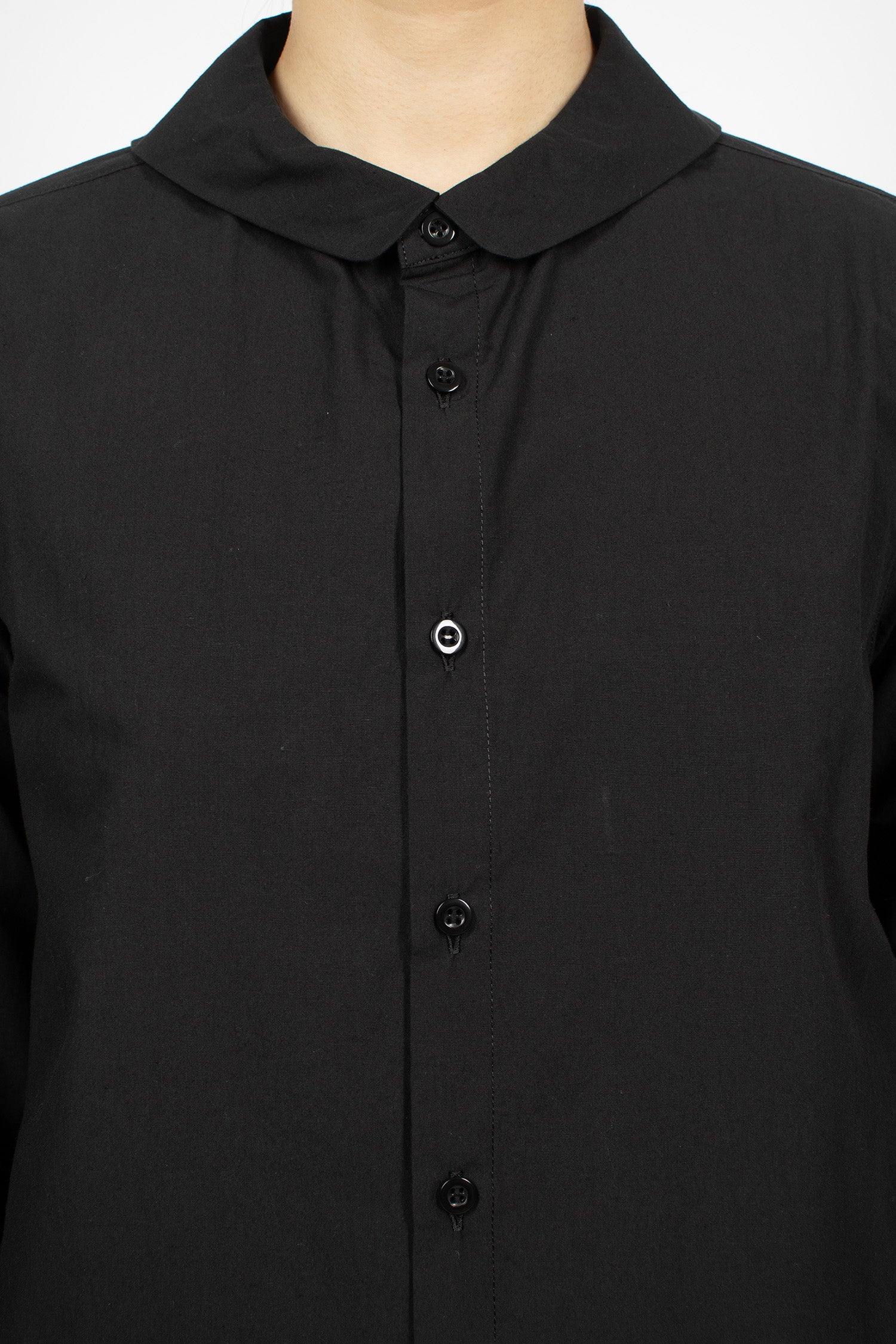 Round Collar Blouse Black