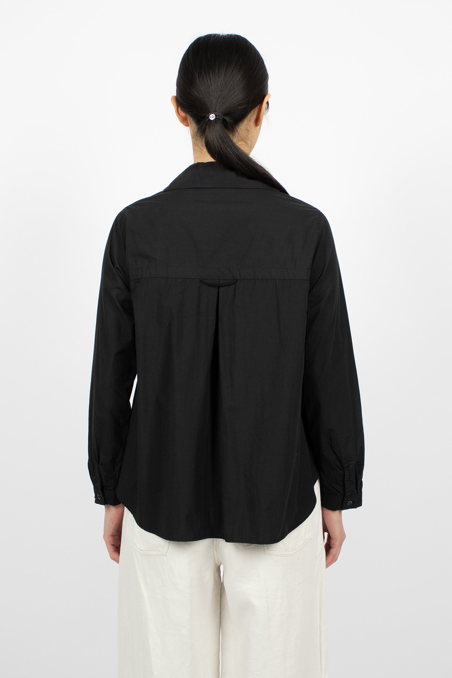 Round Collar Blouse Black