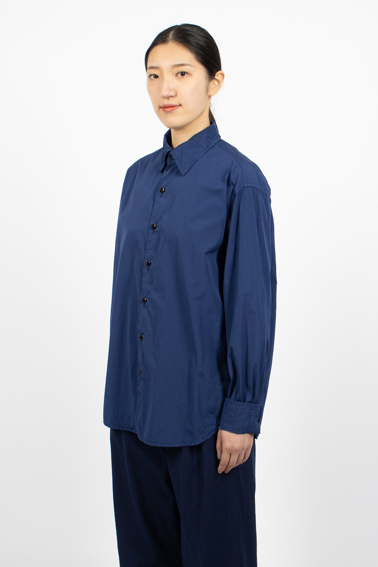 Milou+Col Shirt Navy/Turquoise