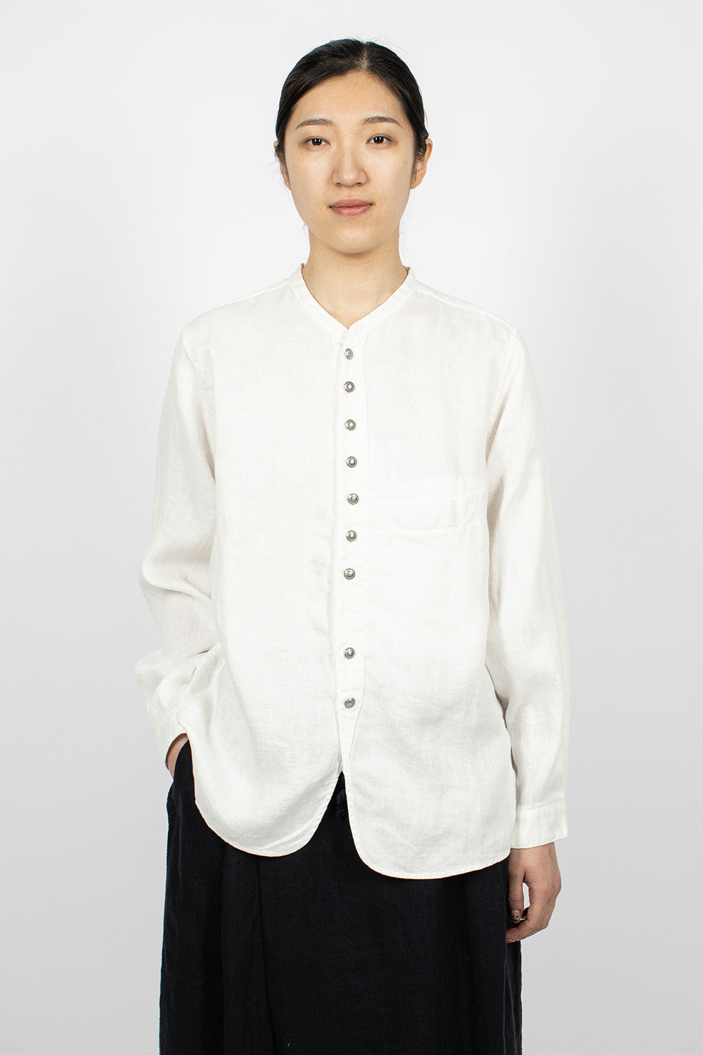 Herringbone Penny Shirt White