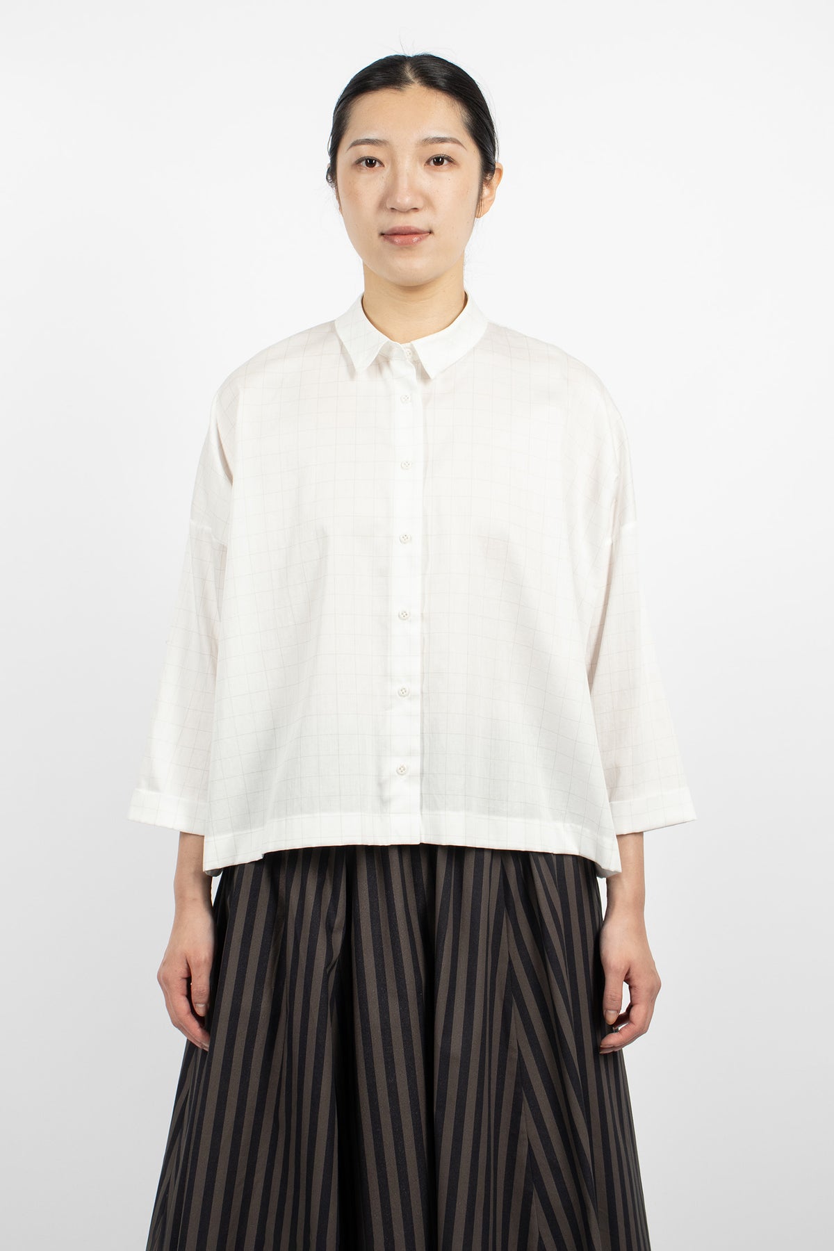 Brigitte Shirt Grid White/Grey