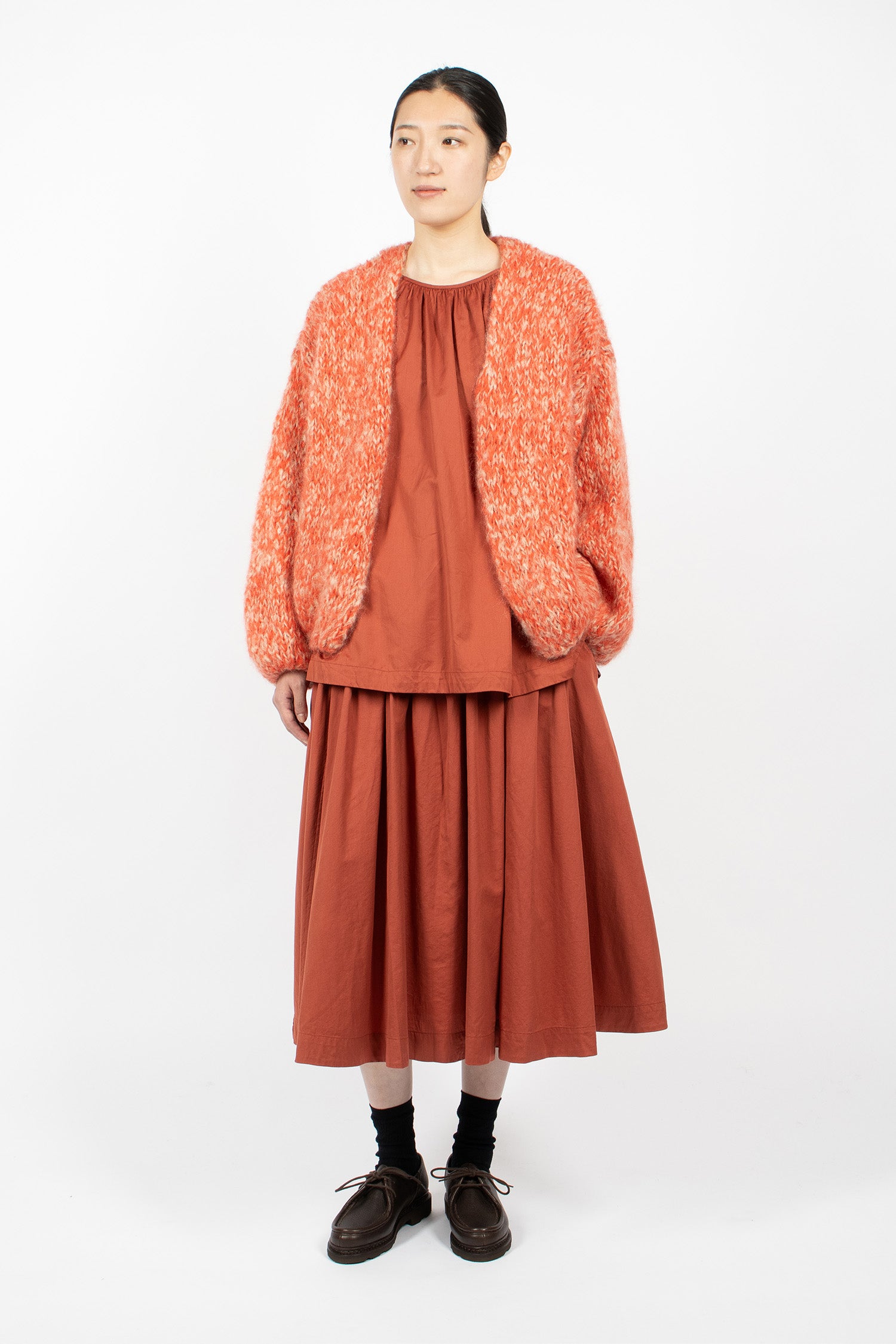 Short Cardigan Ecru/Corail