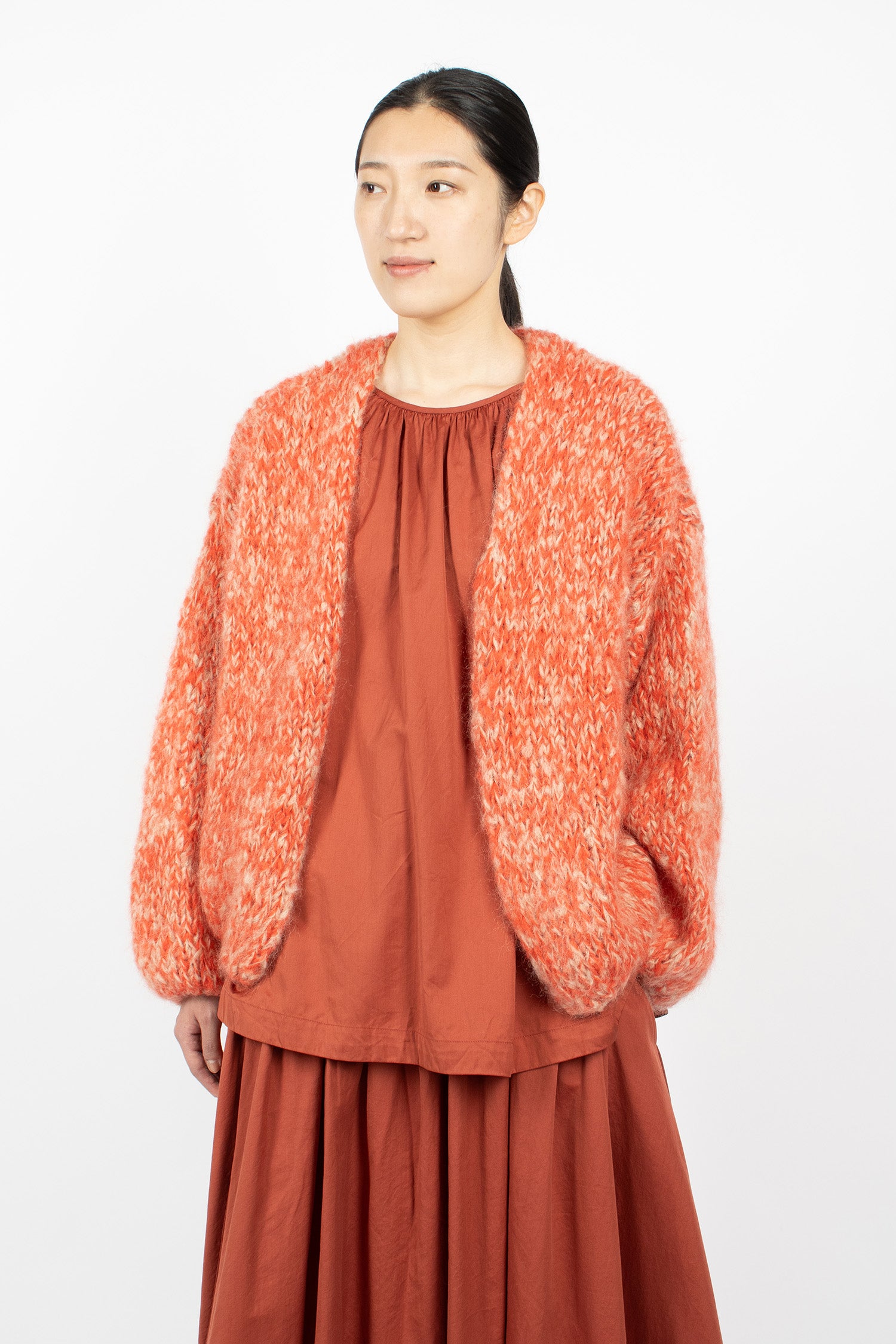 Short Cardigan Ecru/Corail