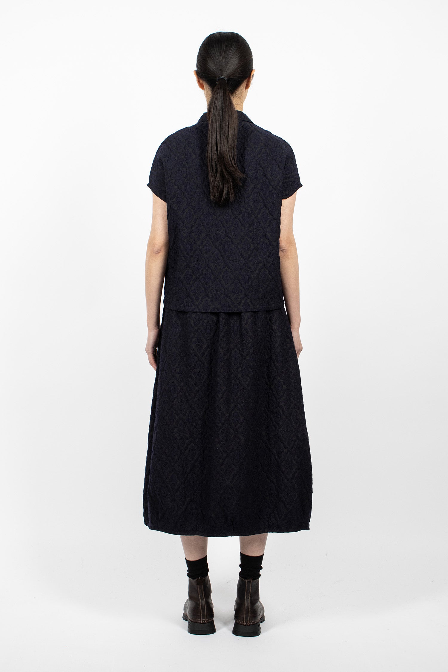 Balloon Skirt Dark Navy/Victorian Jacquard