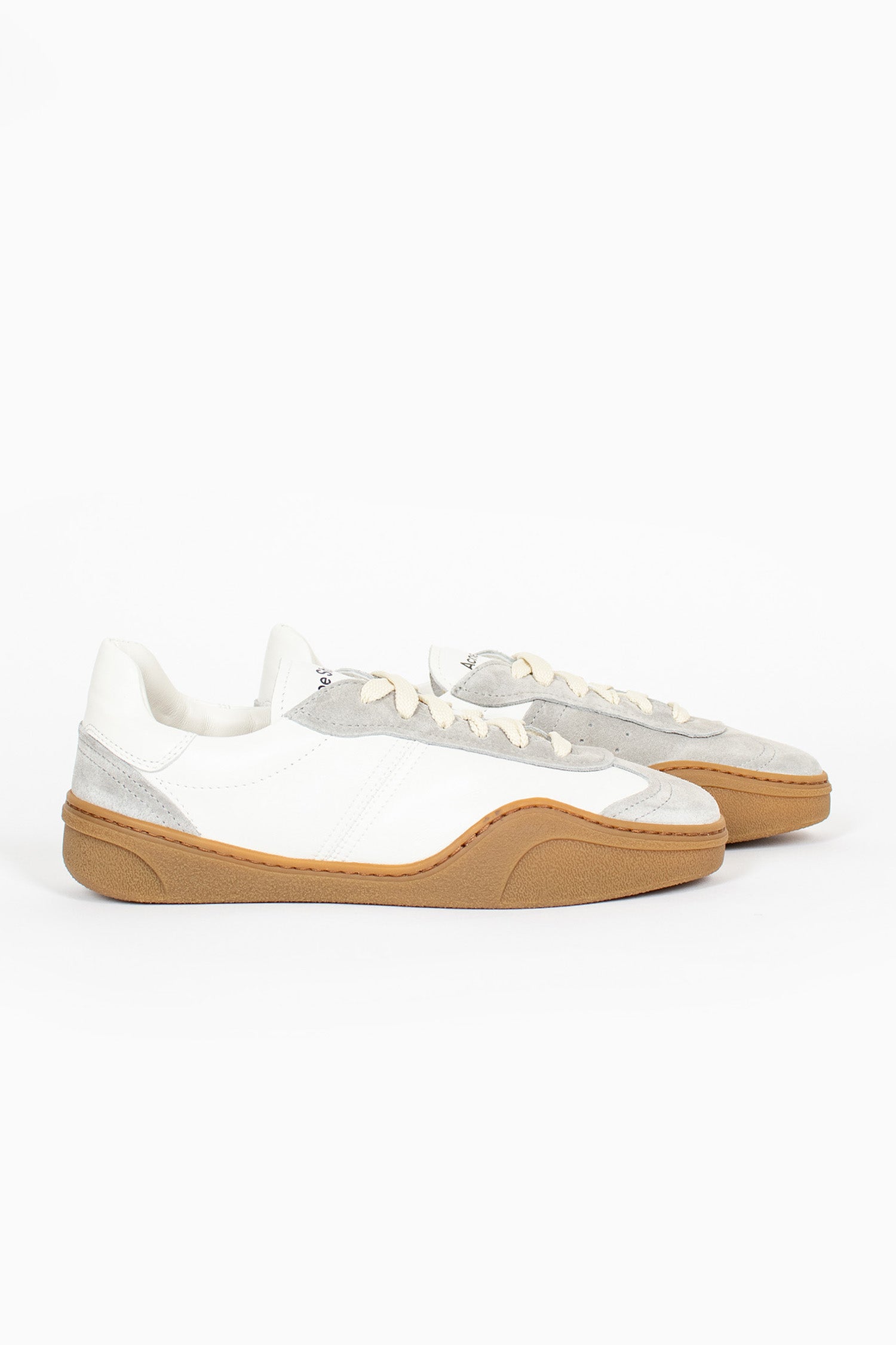 Lace Up Sneakers White/Brown