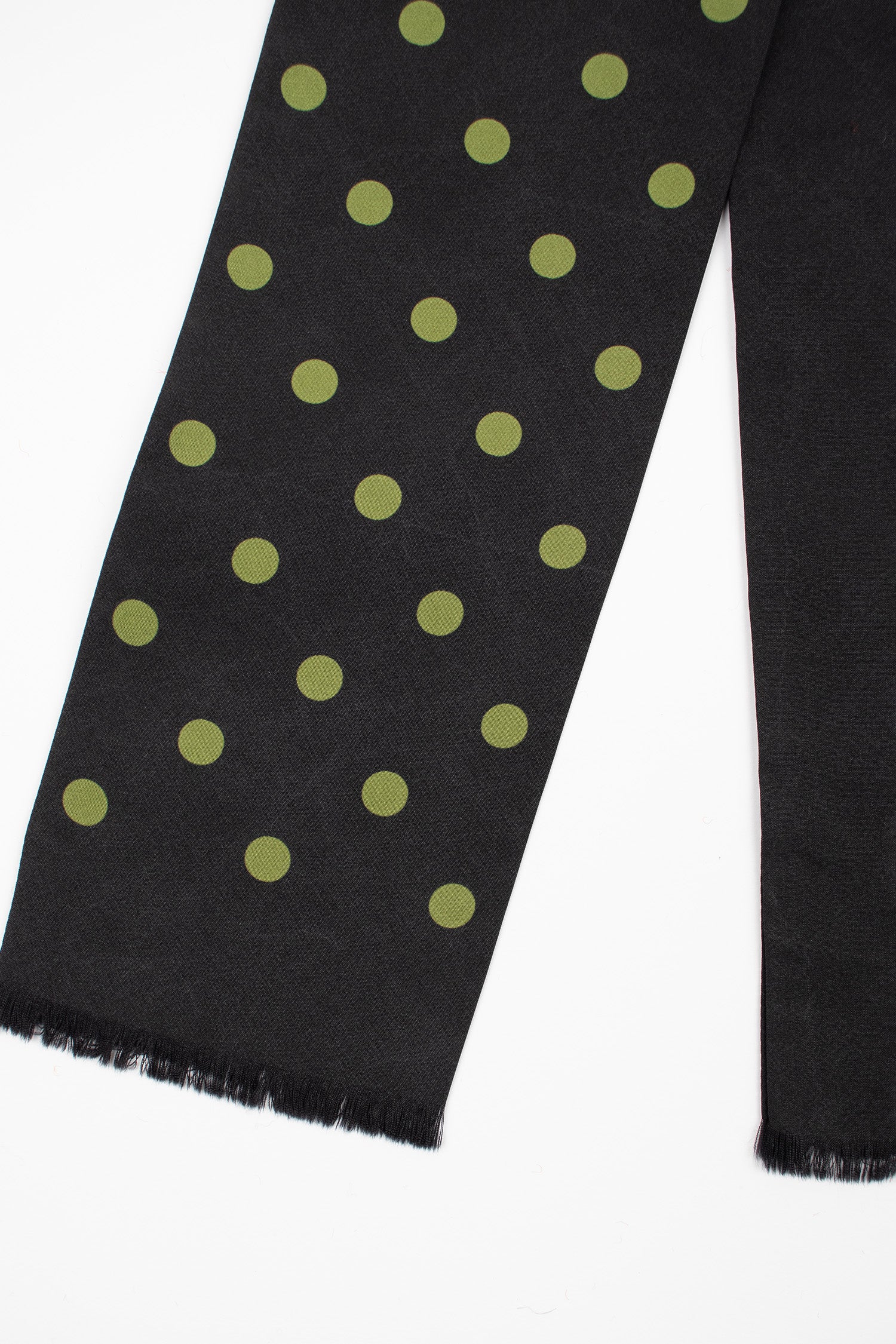 Polka Dot Silk Tie Scarf Black/Bay Leaf