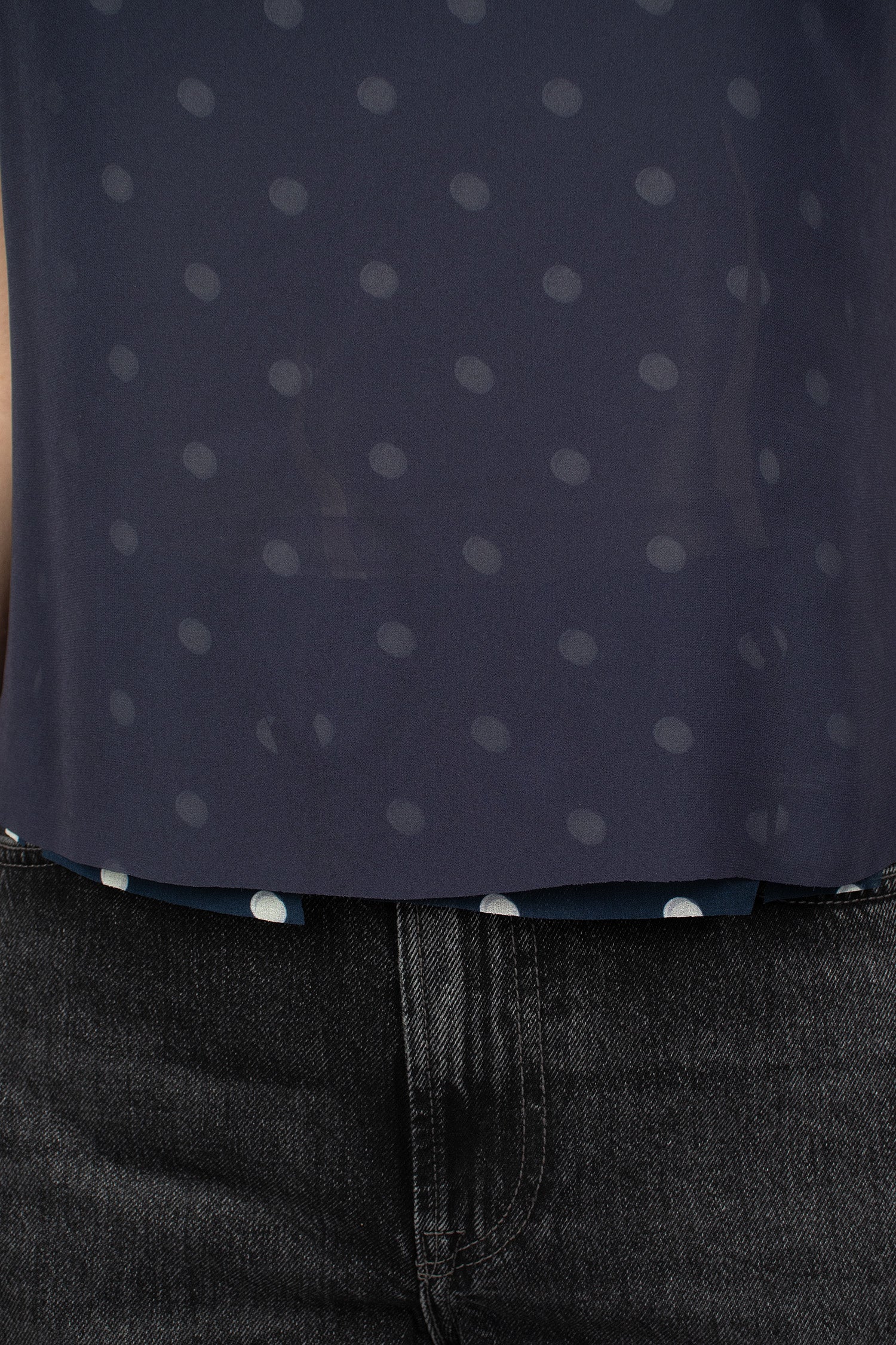 Layered T-Shirt Blouse Navy/White