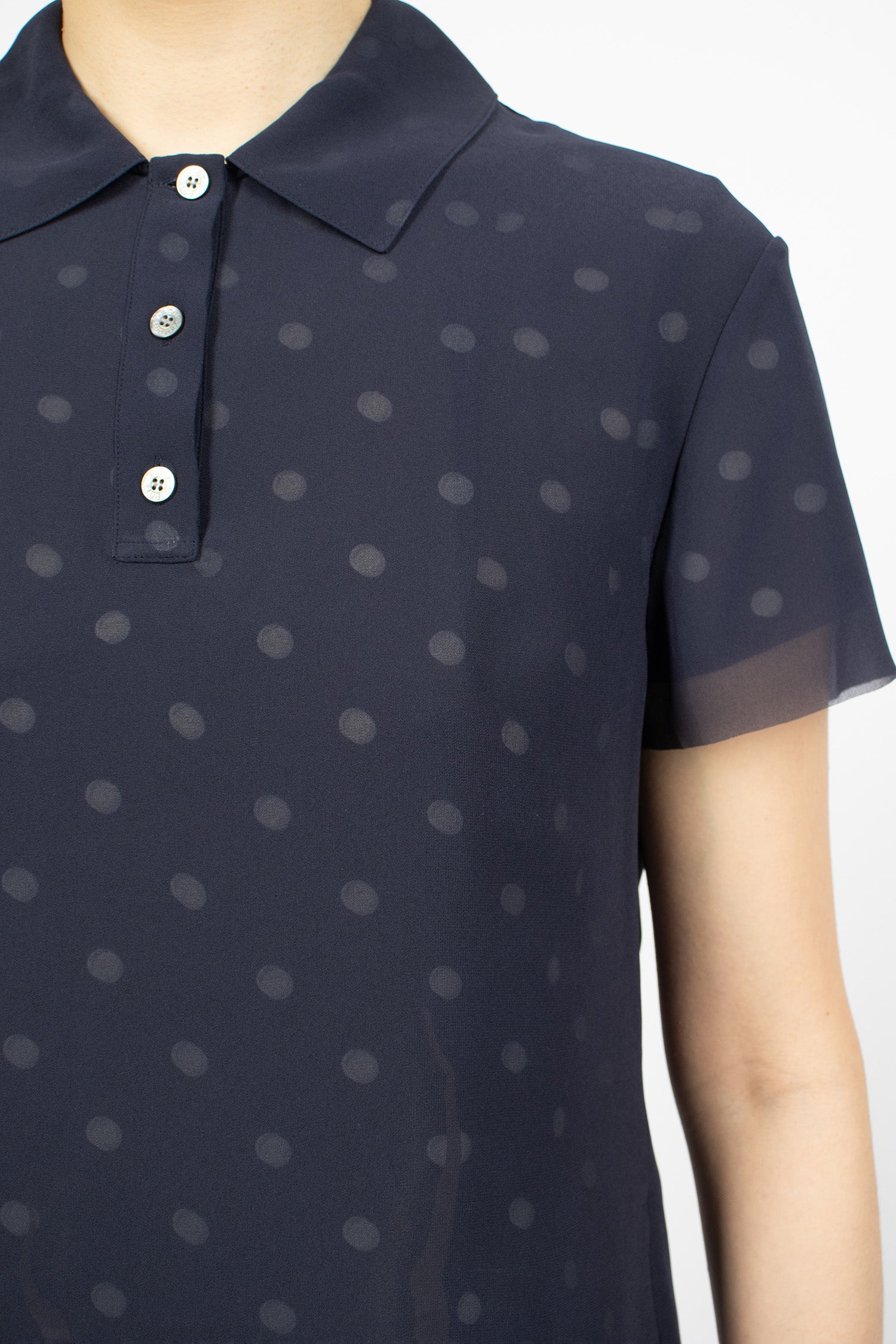 Layered T-Shirt Blouse Navy/White