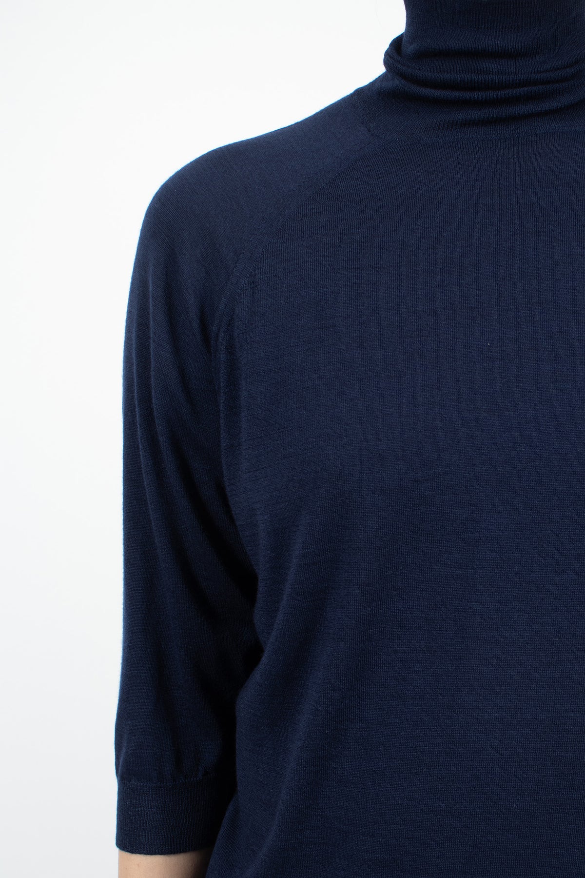 Elbow Sleeve Turtleneck Navy