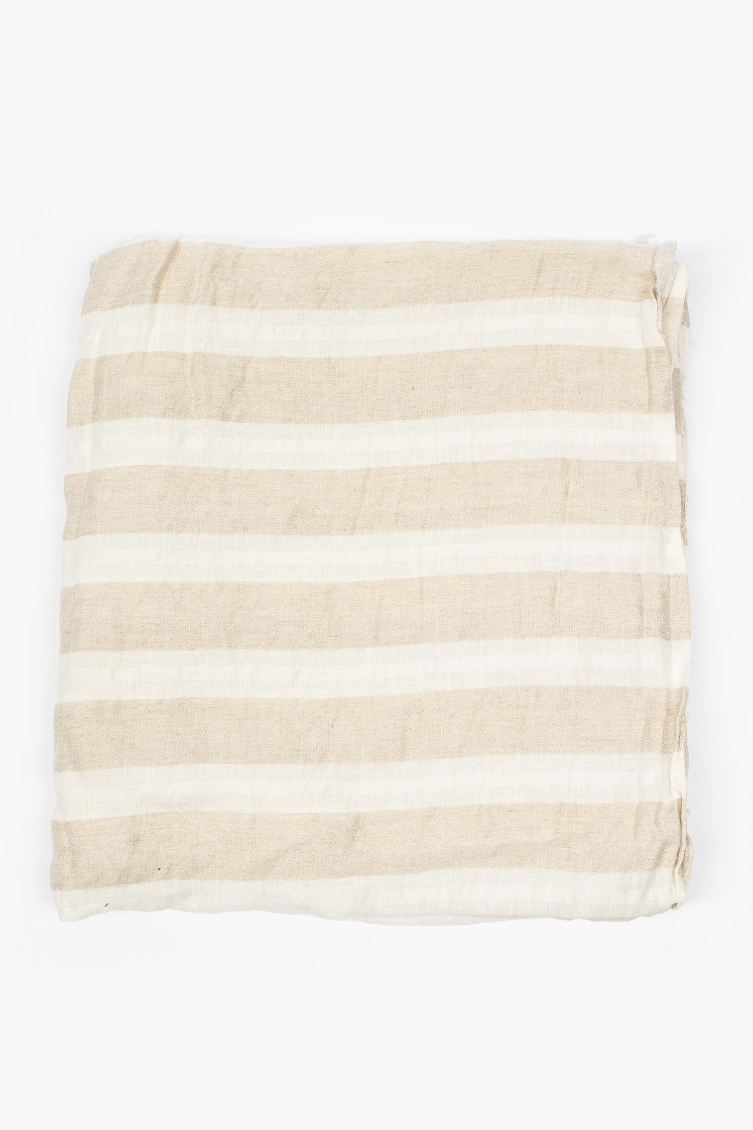 Square Linen Scarf Seltstripe Natural