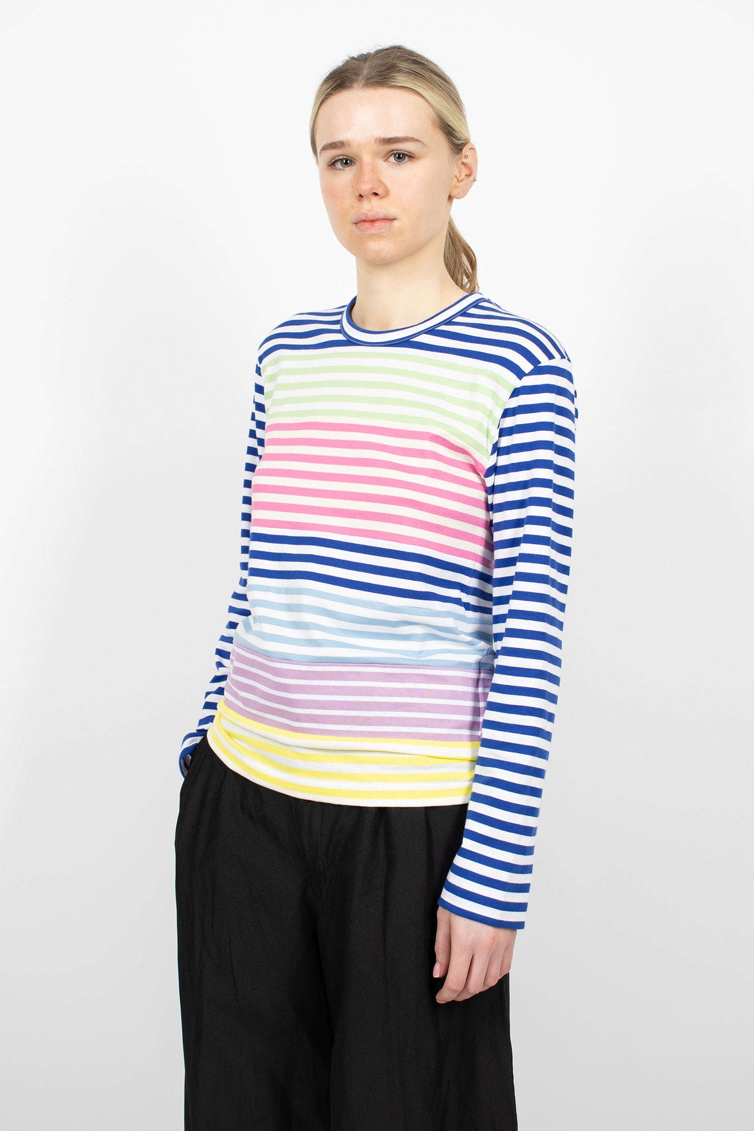 Patchwork L/S T-Shirt Multi Stripe