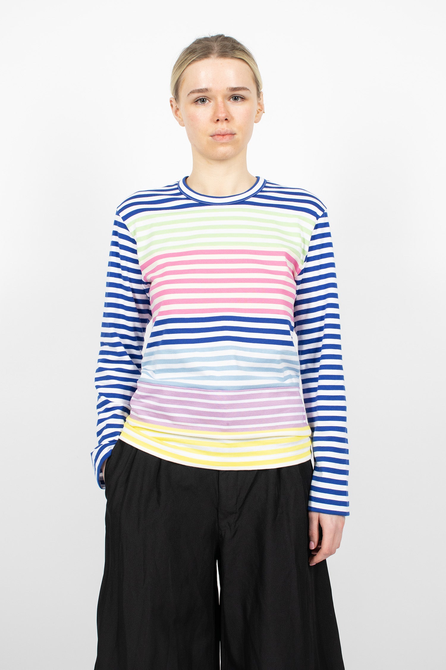 Patchwork L/S T-Shirt Multi Stripe
