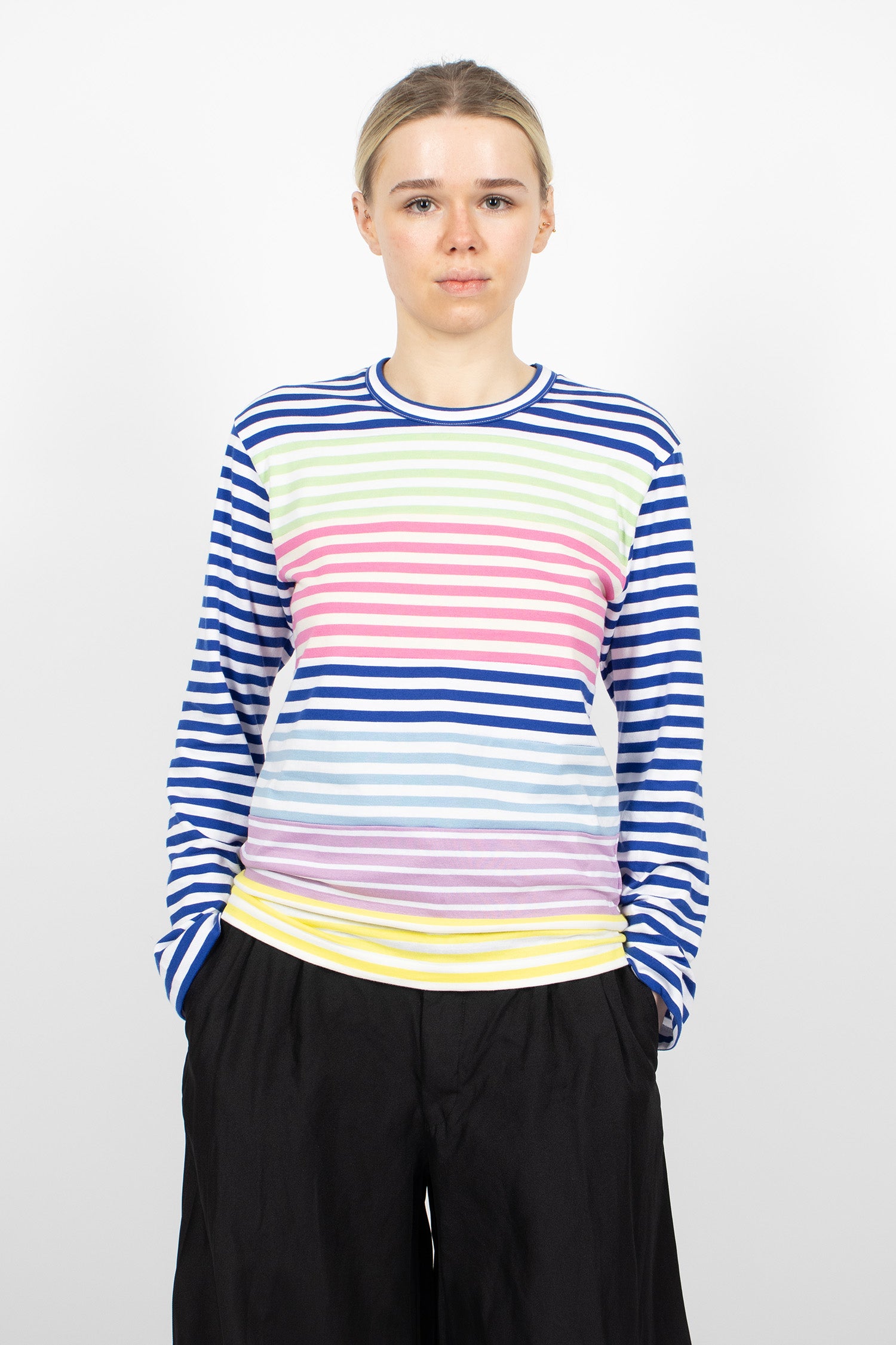 Patchwork L/S T-Shirt Multi Stripe