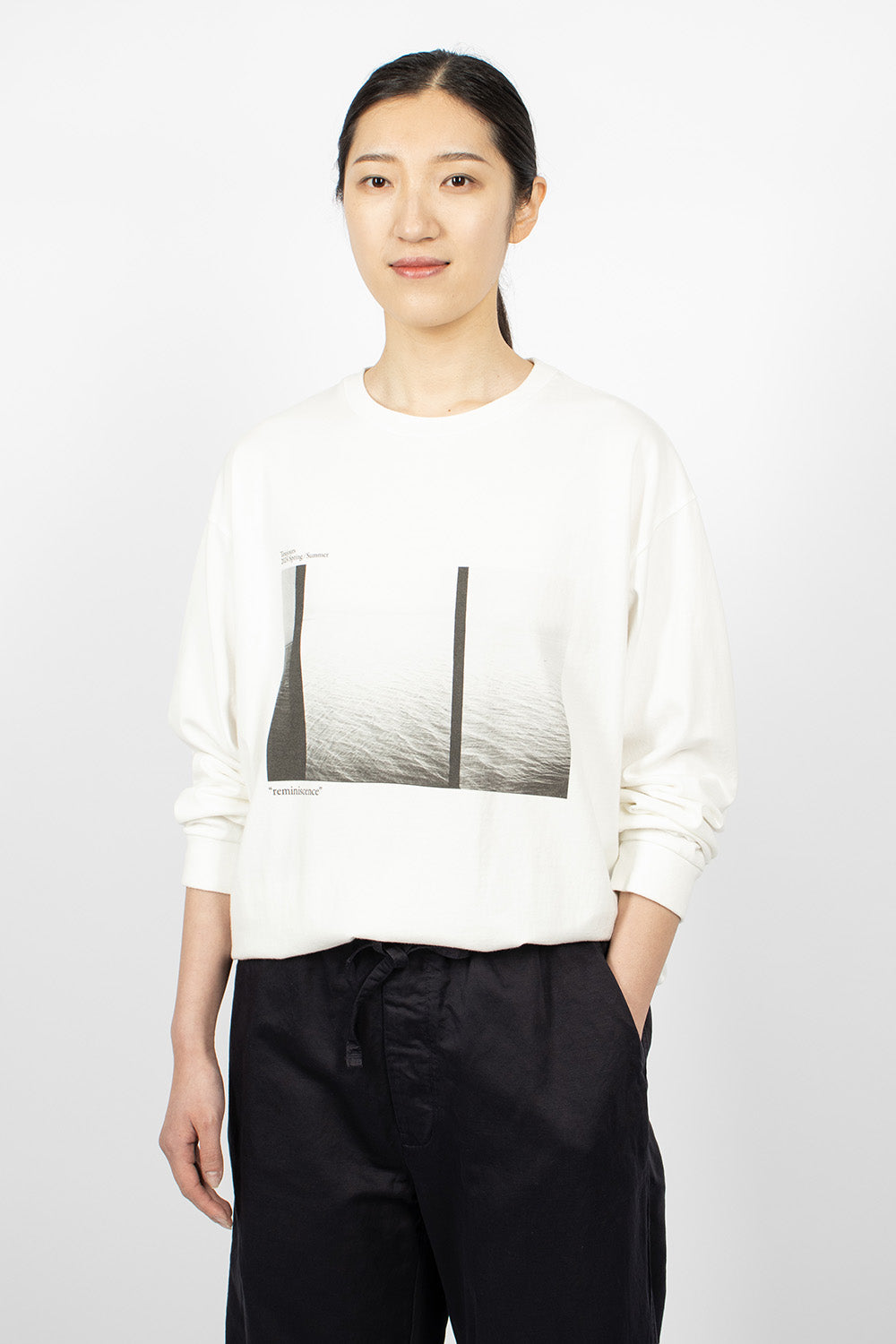 Photo Print Long Sleeve T-Shirt White