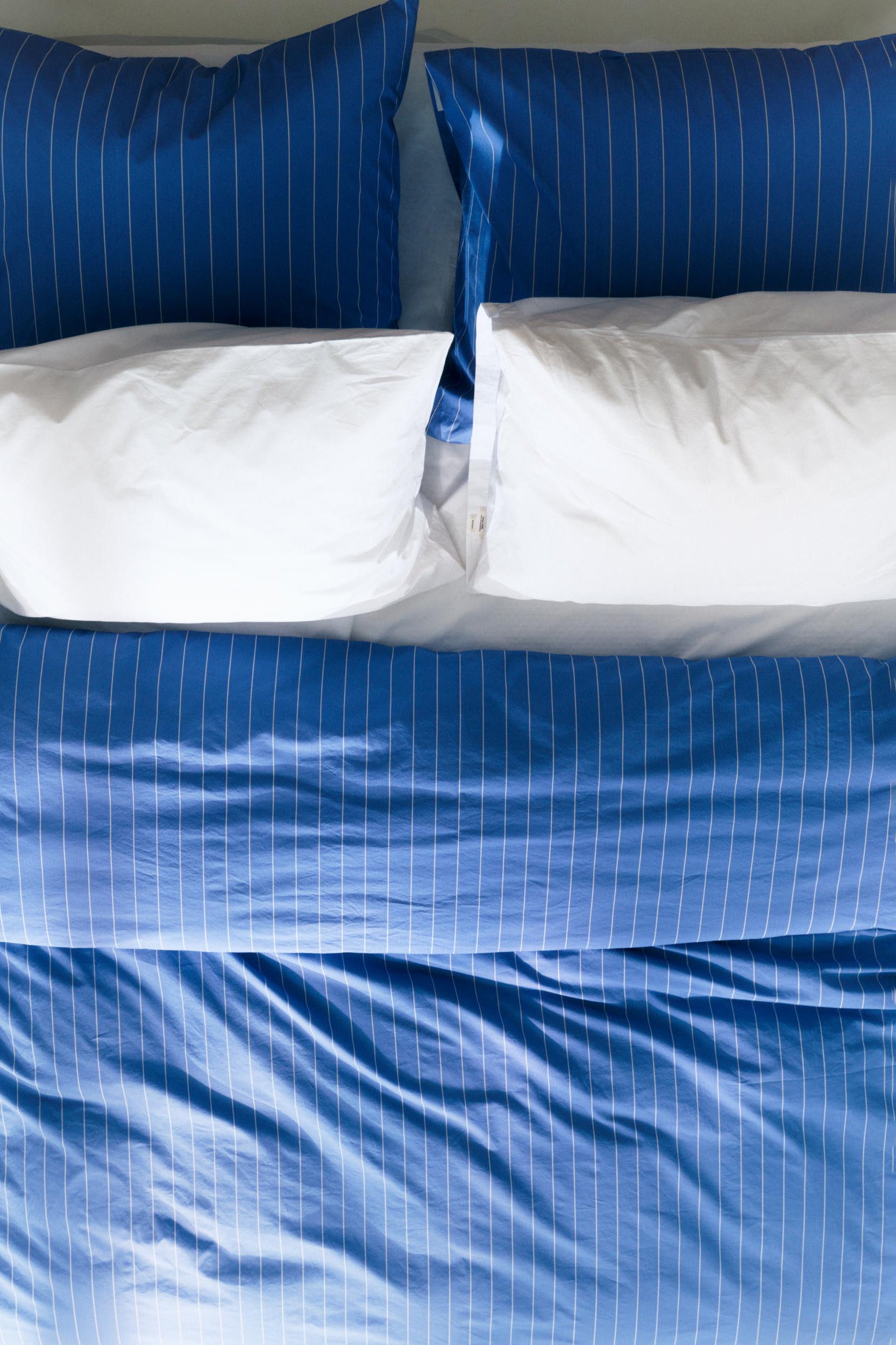 Percale Pillowcase Clear Blue Stripes