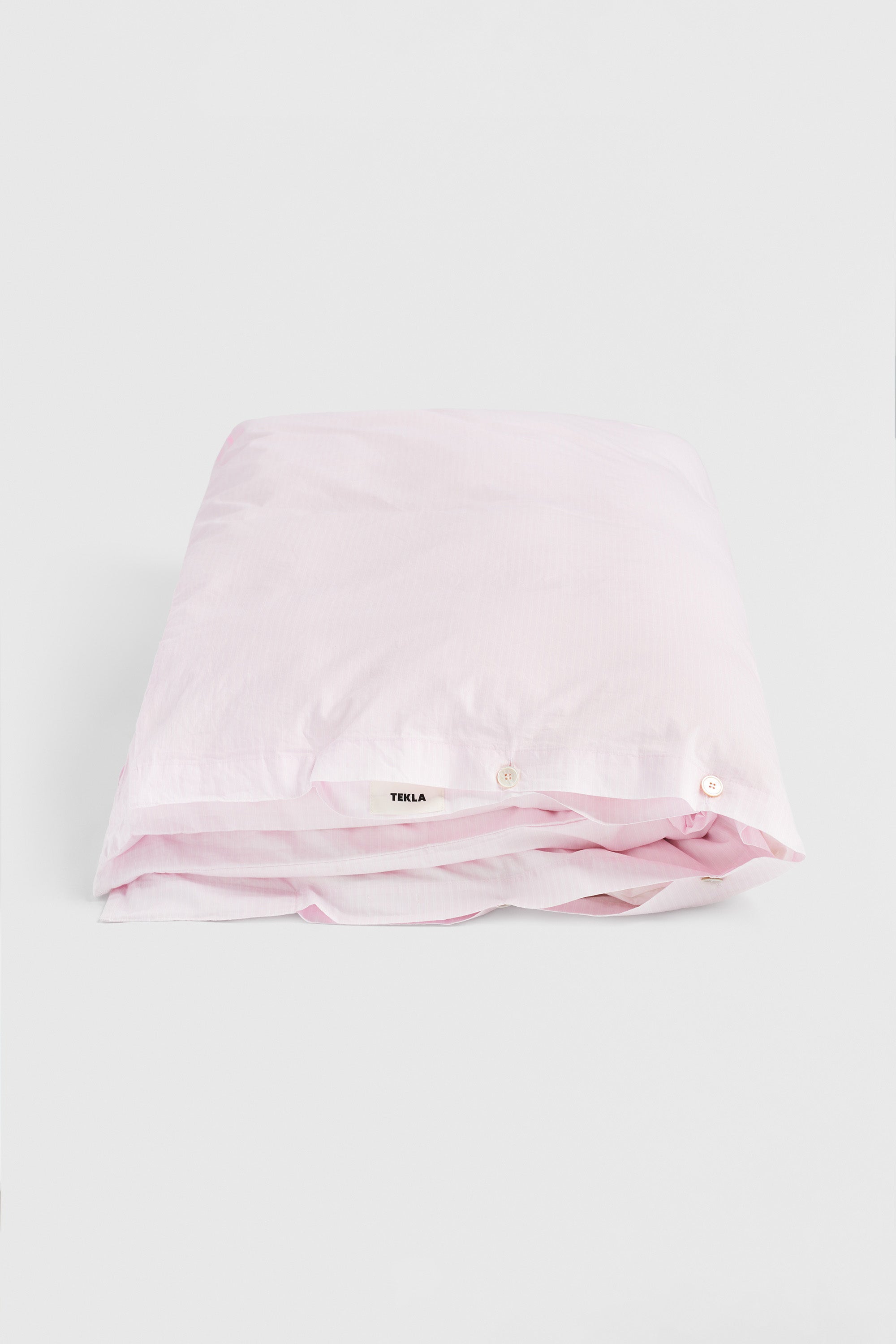Percale Double Duvet Cover Petal Pink Stripes