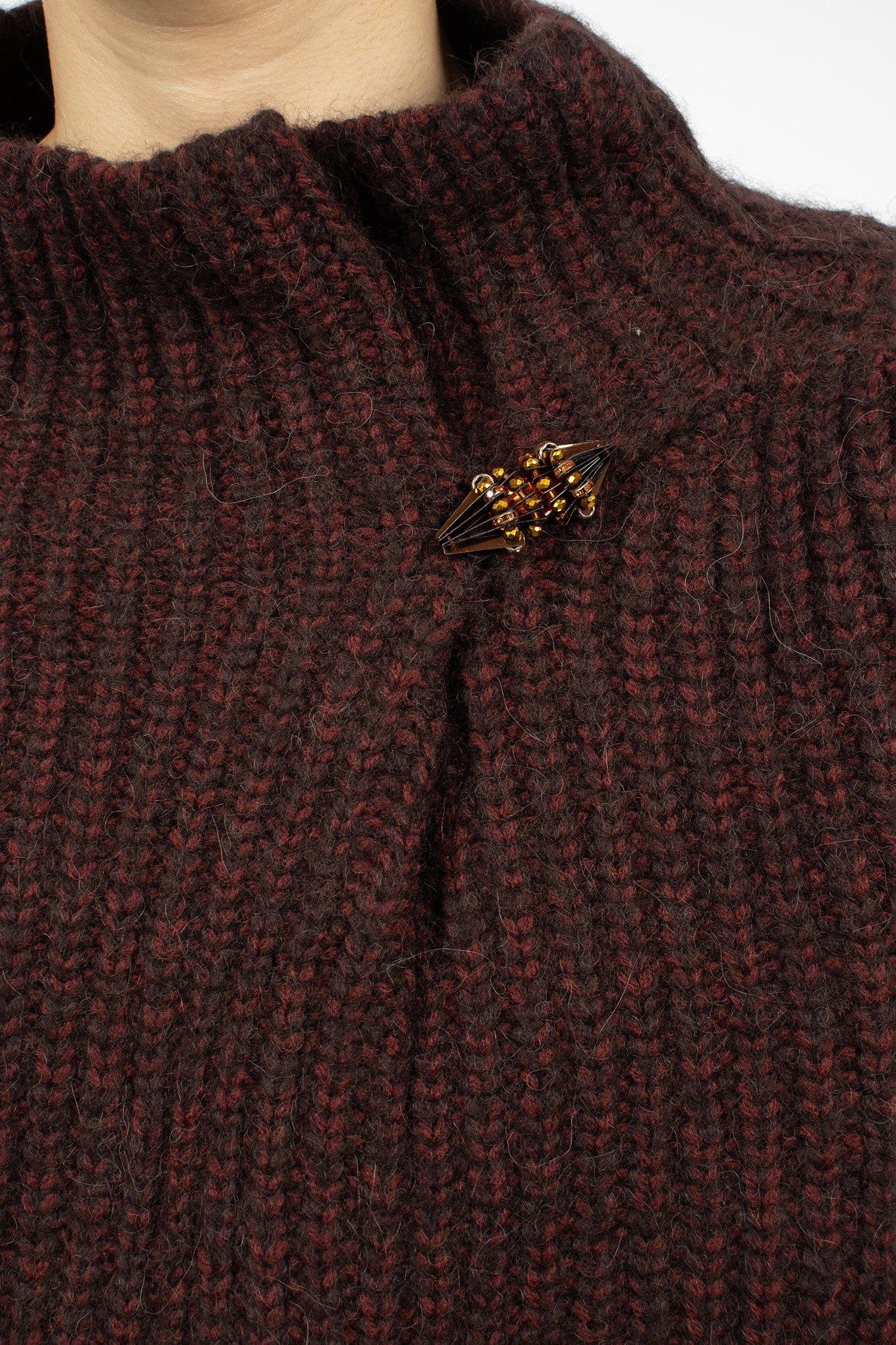 Embellished Sweater Wine