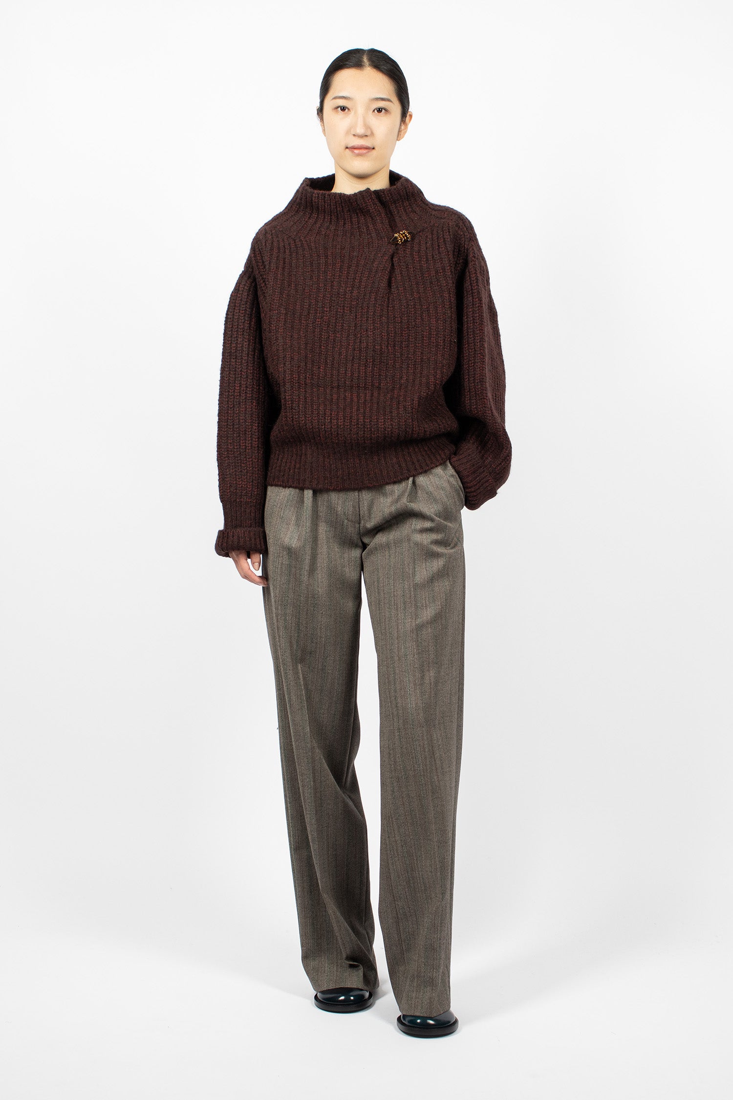 Embellished Sweater Wine